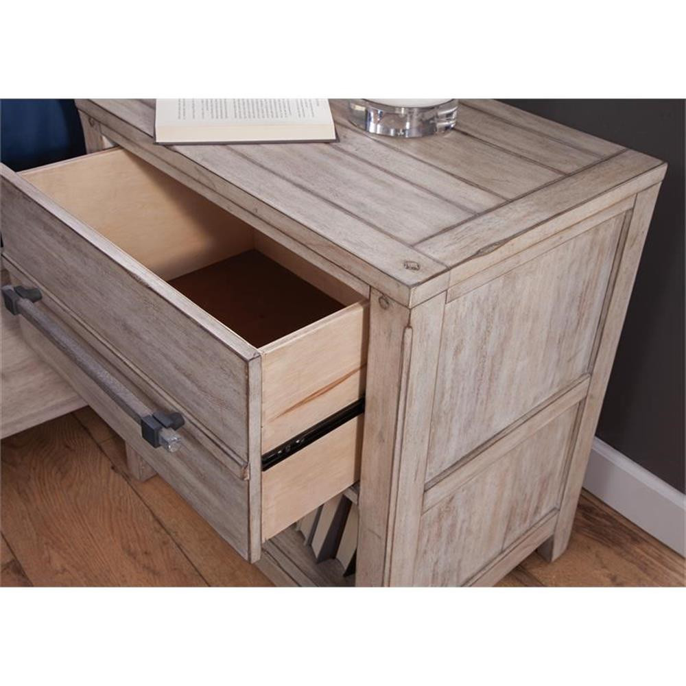 American Woodcrafters Aurora White-washed Wood 1-drawer Nightstand