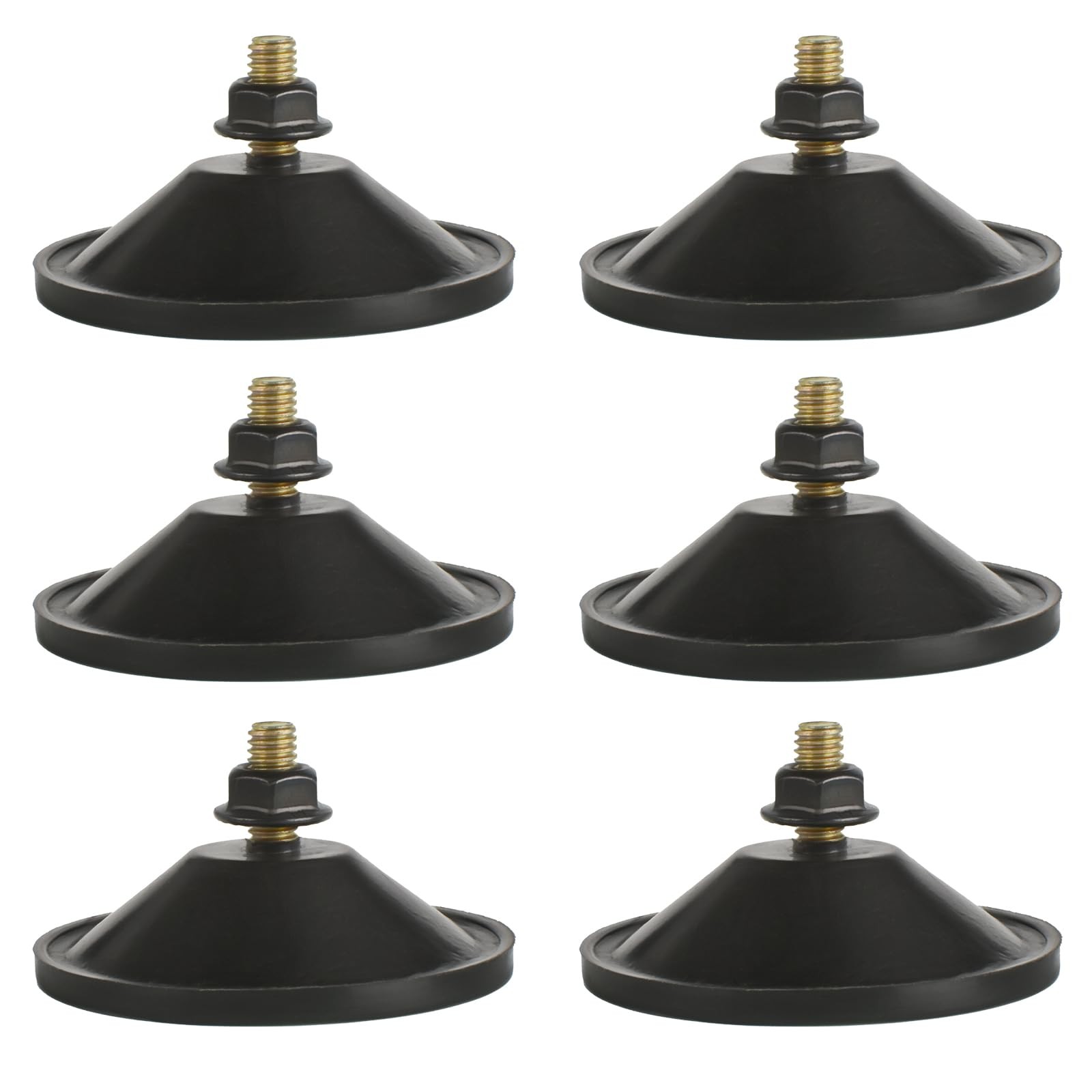 AccEncyc 6 Pcs Strong Thickened Sucker Suction Cup Clear PVC Black