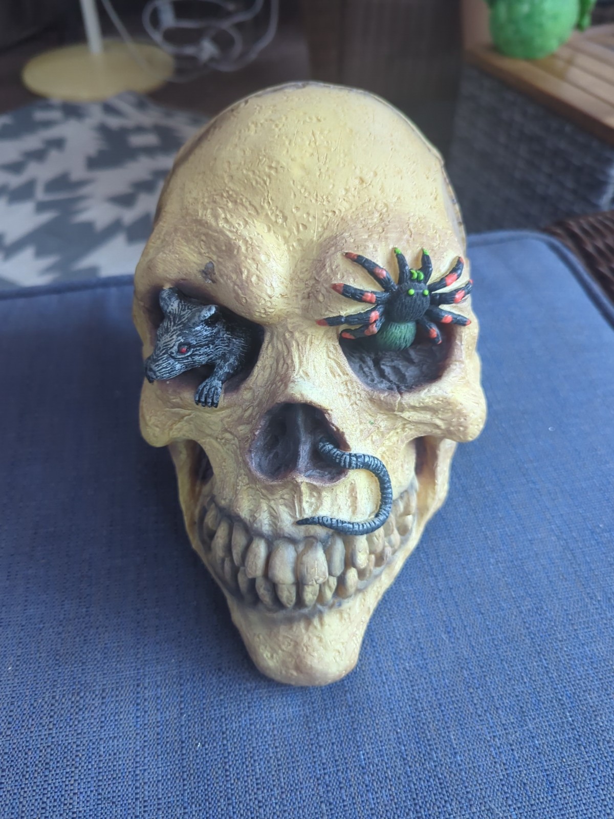 Seasons By Zauders Halloween Skull Rat Spider Soft Rubber Foam Decoration Nice !