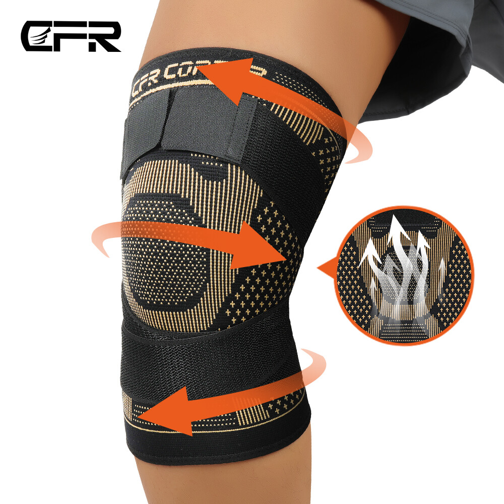 Copper Knee Brace Sleeve Compression Support Joint Pain Arthritis Relief Sport