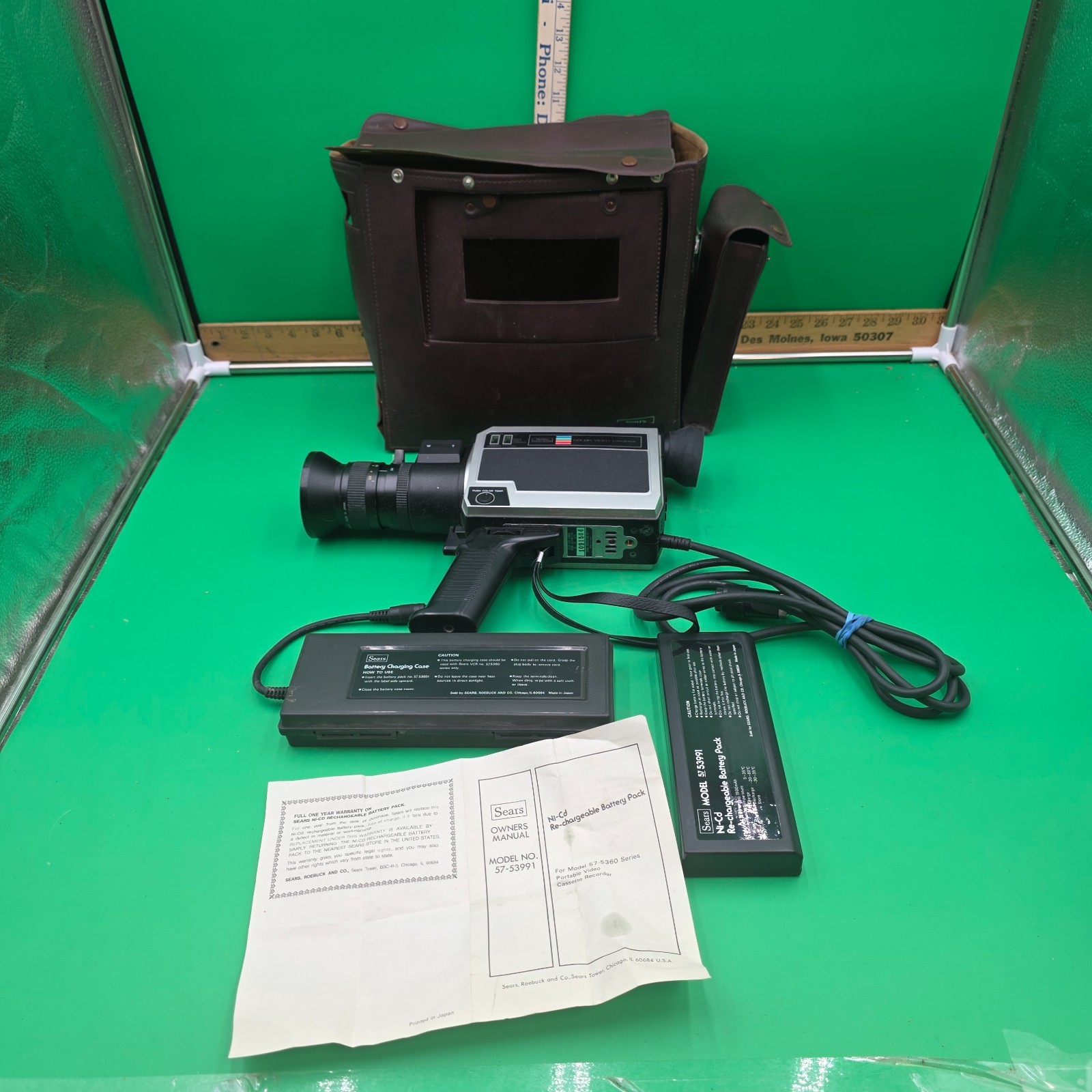 Vintage Sears Solid State Color Video Camera Model 934.53812150 w Bag UNTESTED