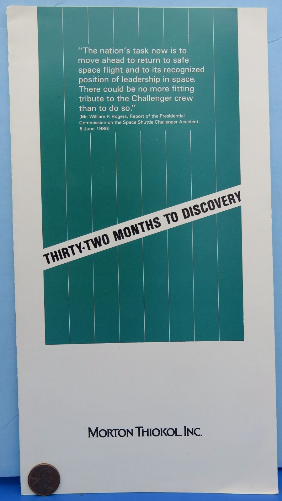 NASA Publication vtg 32 Months to DISCOVERY STS-26 Morton Thiokol SRB Rocket