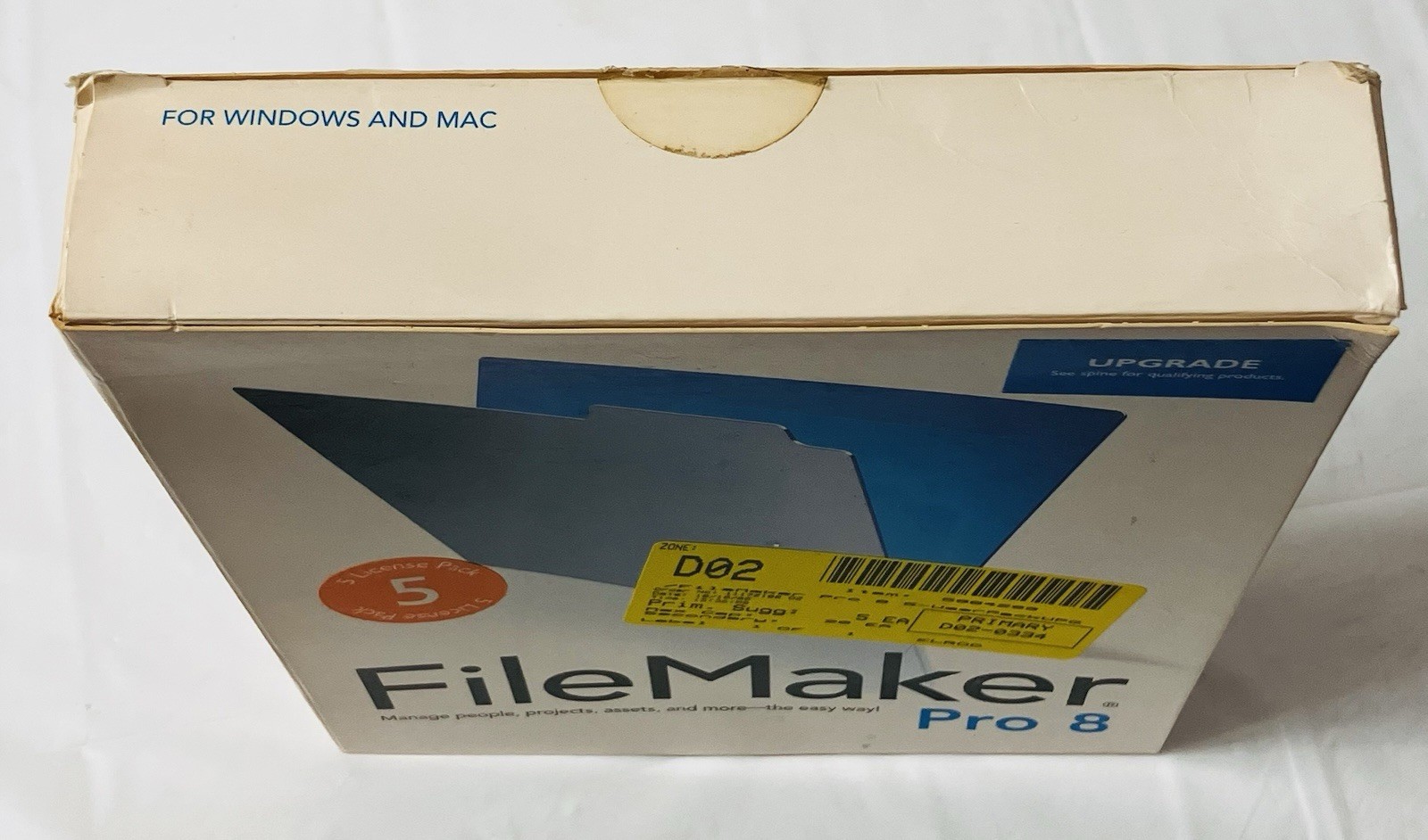 FileMaker Pro 8 Upgrade 5-License Pack Mac Windows XP Box Manuals CD Database