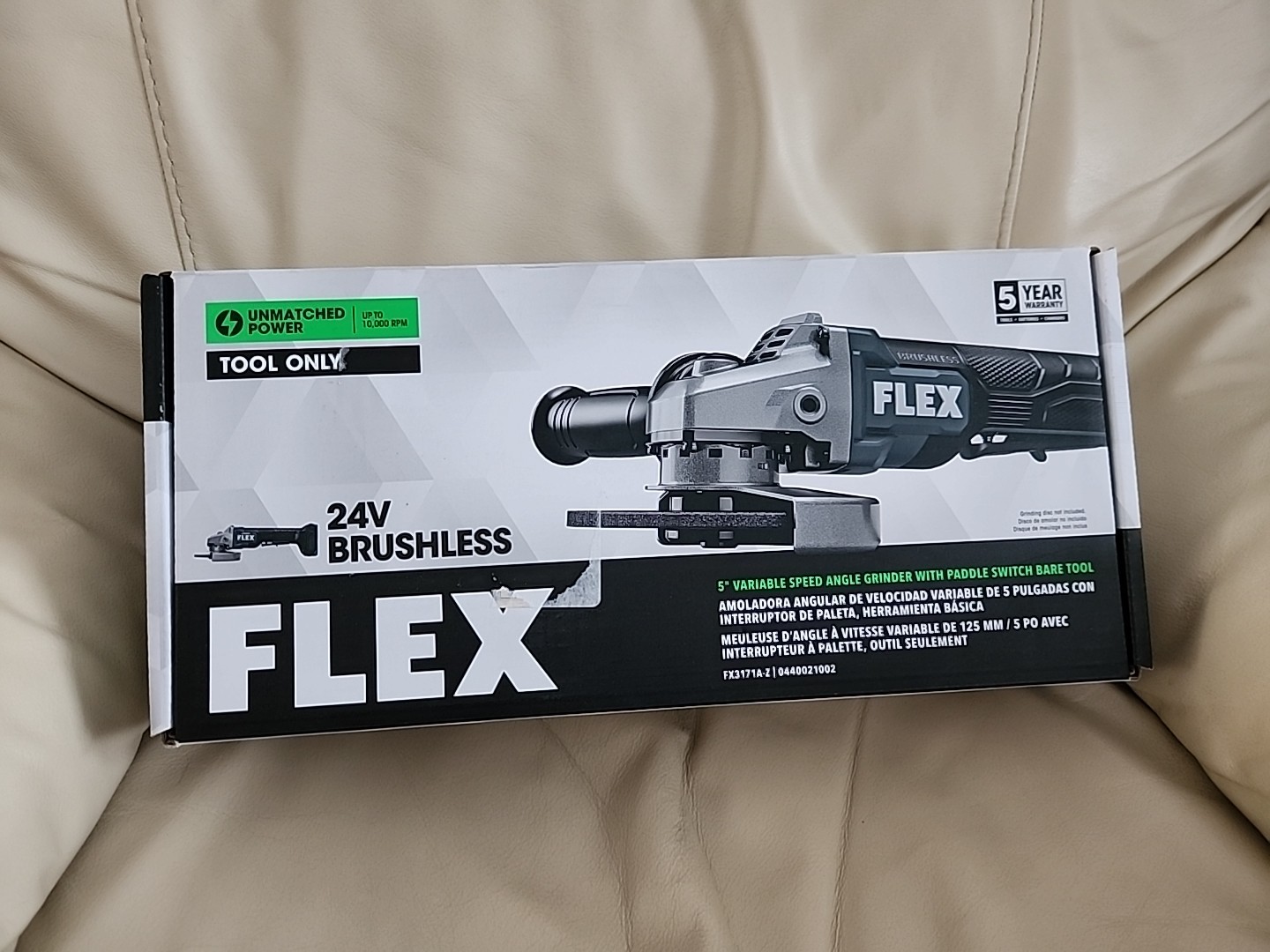 Brand NEW FLEX FX3171AZ 24V Brushless 5" Angle Grinder Paddle Switch Tool Only