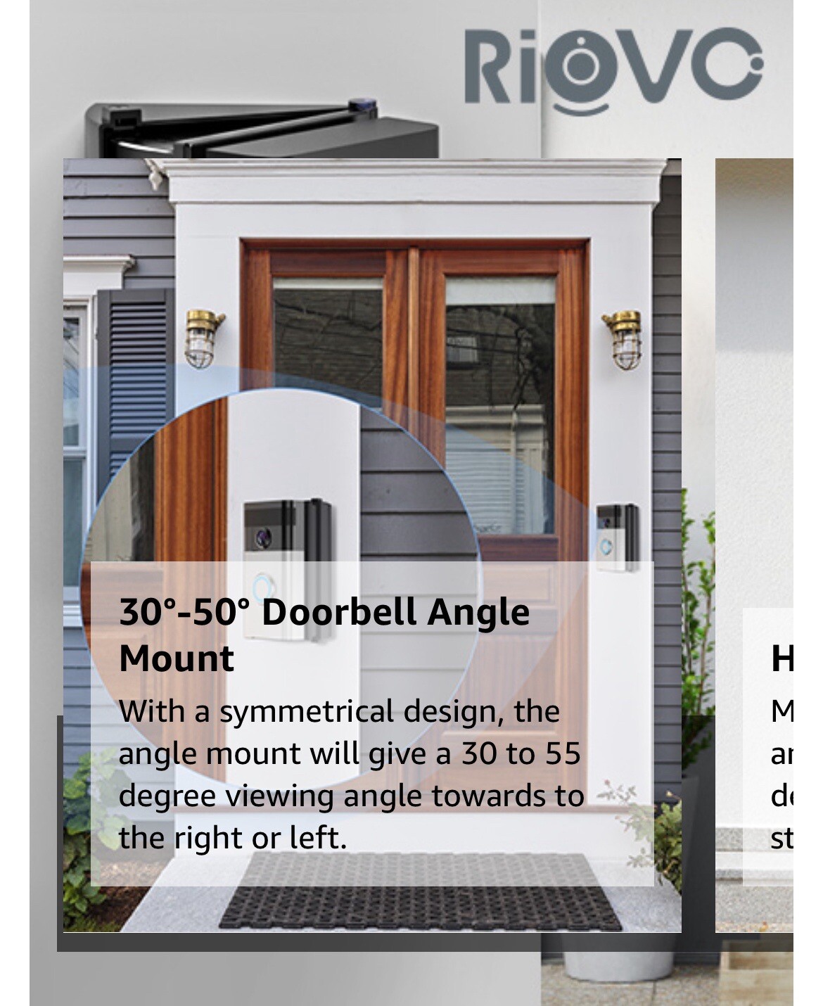 2 pk Adjustable Angle from 30* to 55* Mounting Bracket for Ring Video Doorbells