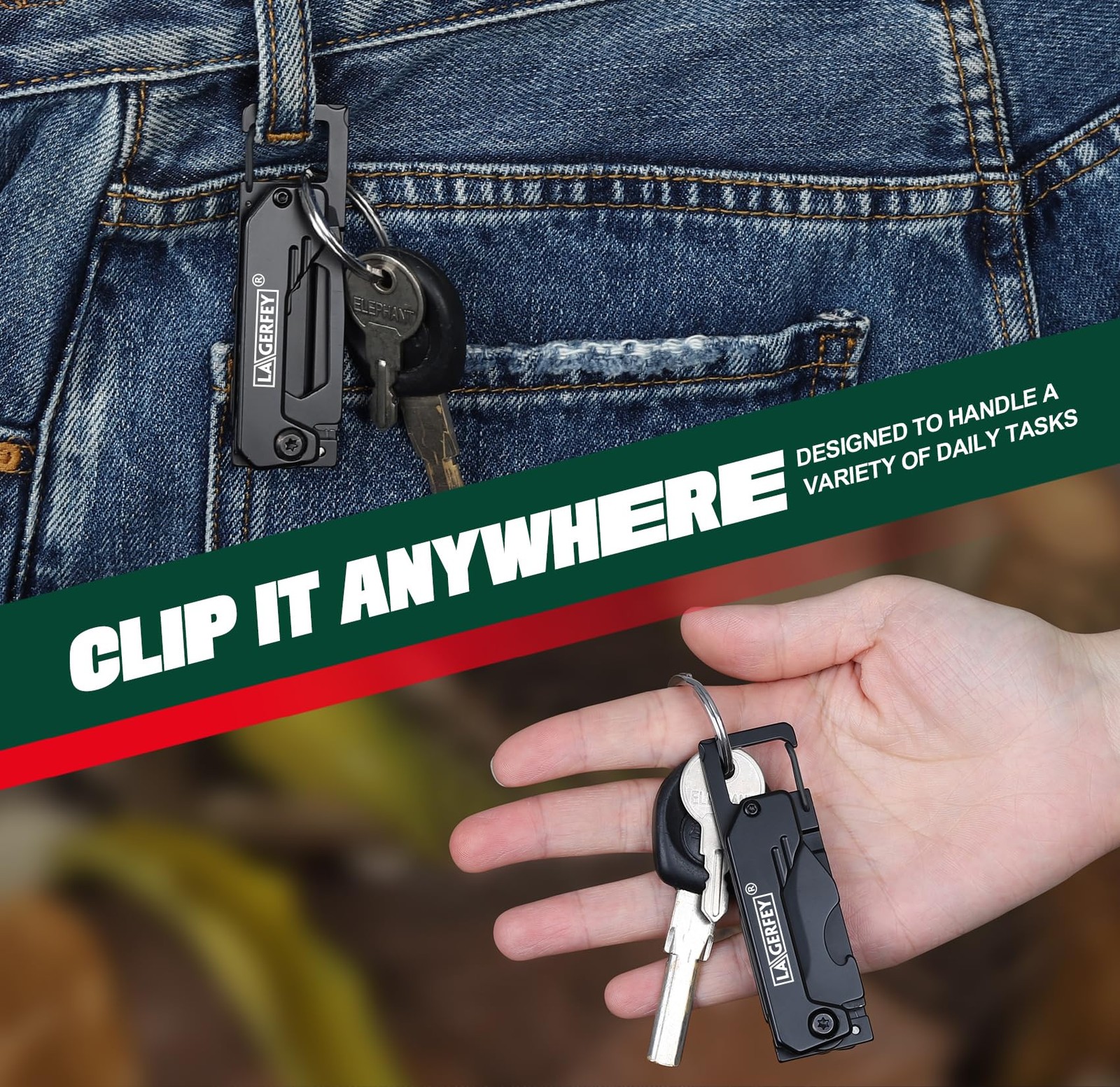 Stocking Stuffers for Men - Pocket Knife Gifts for Men, Keychain Multitool - ...