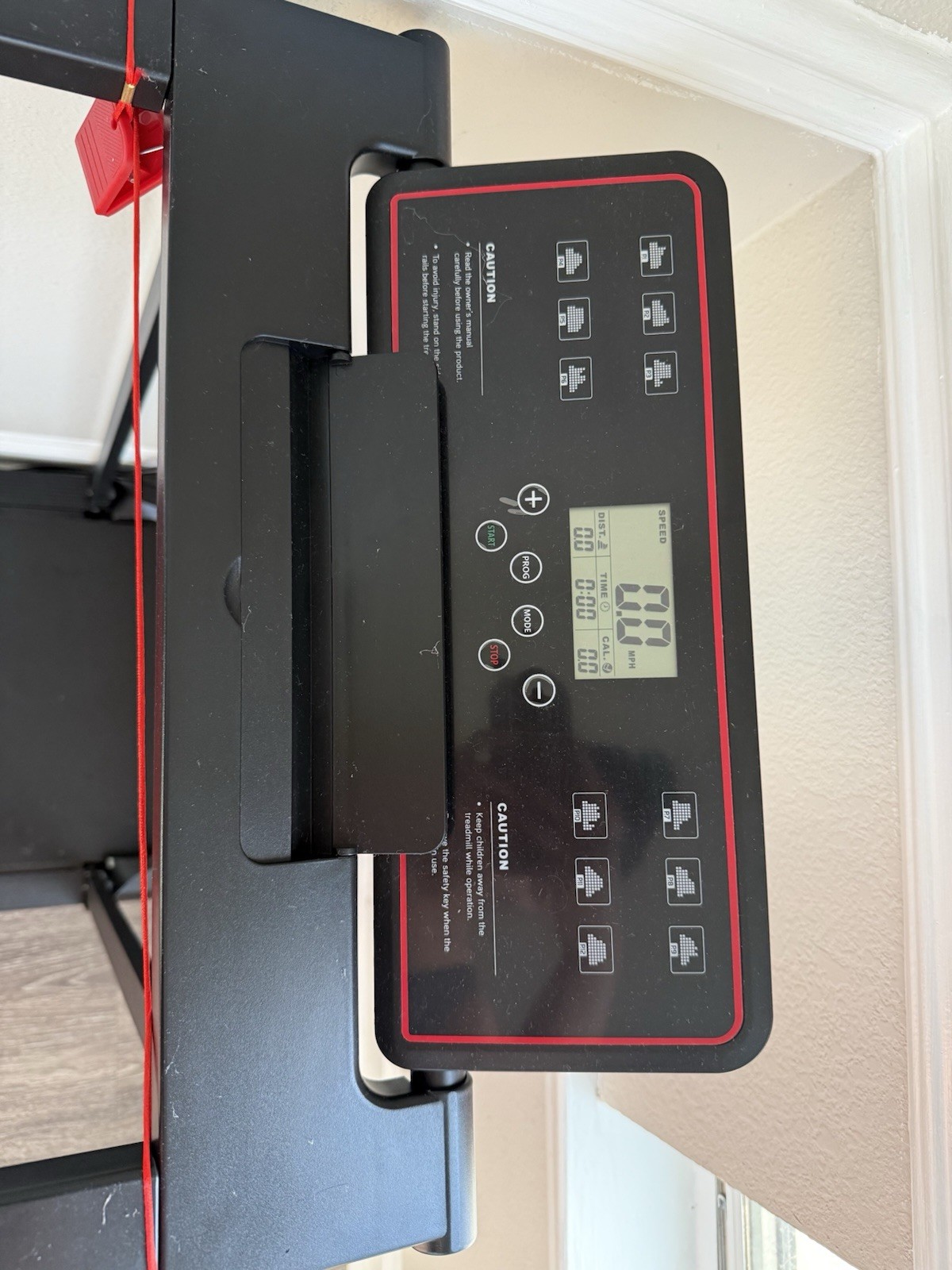 Black Compact Electric Treadmill Foldaway Safety Key Digital Display 6 Programs