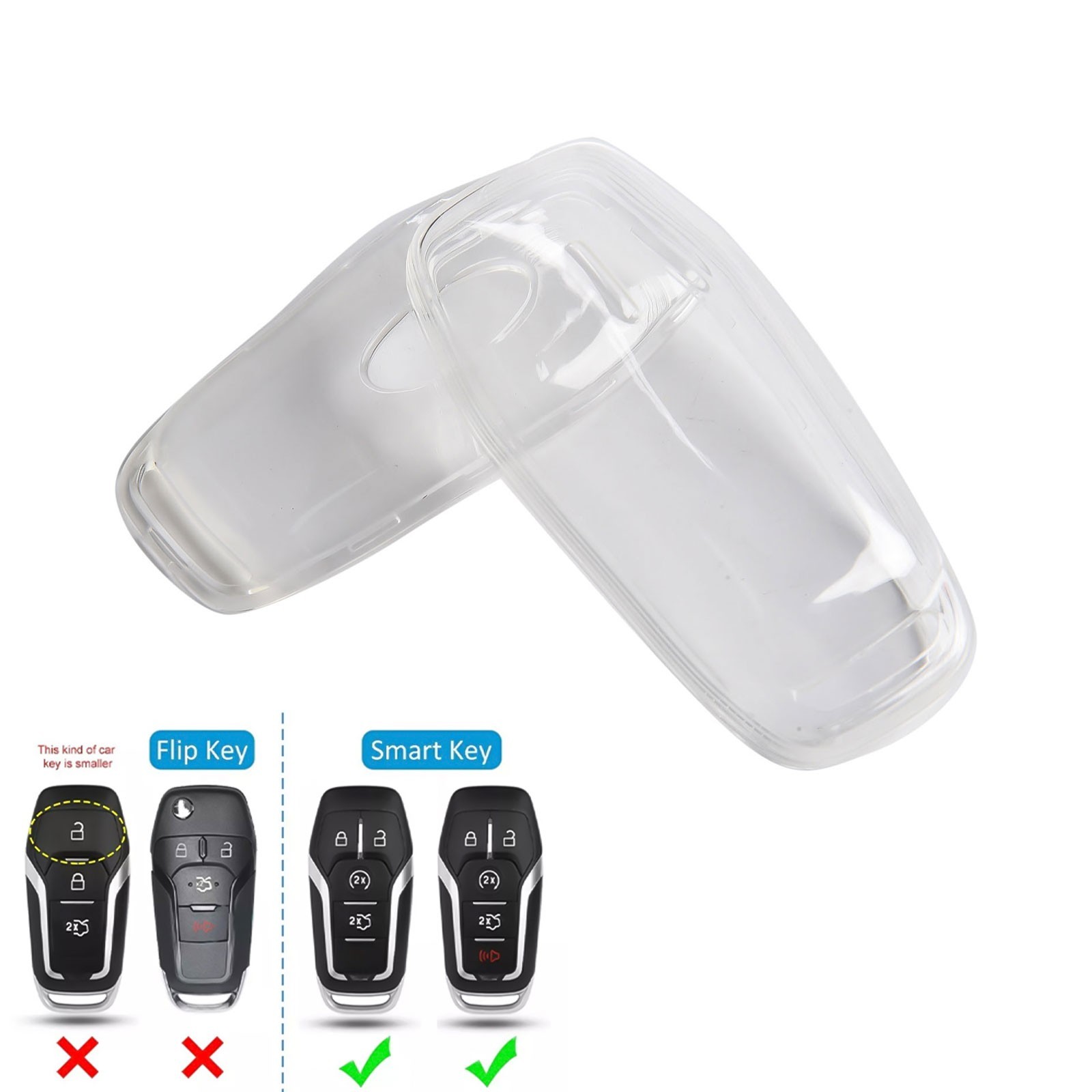 Protect your Keys with Transparent Key Holder for Ford For Mustang For Edge