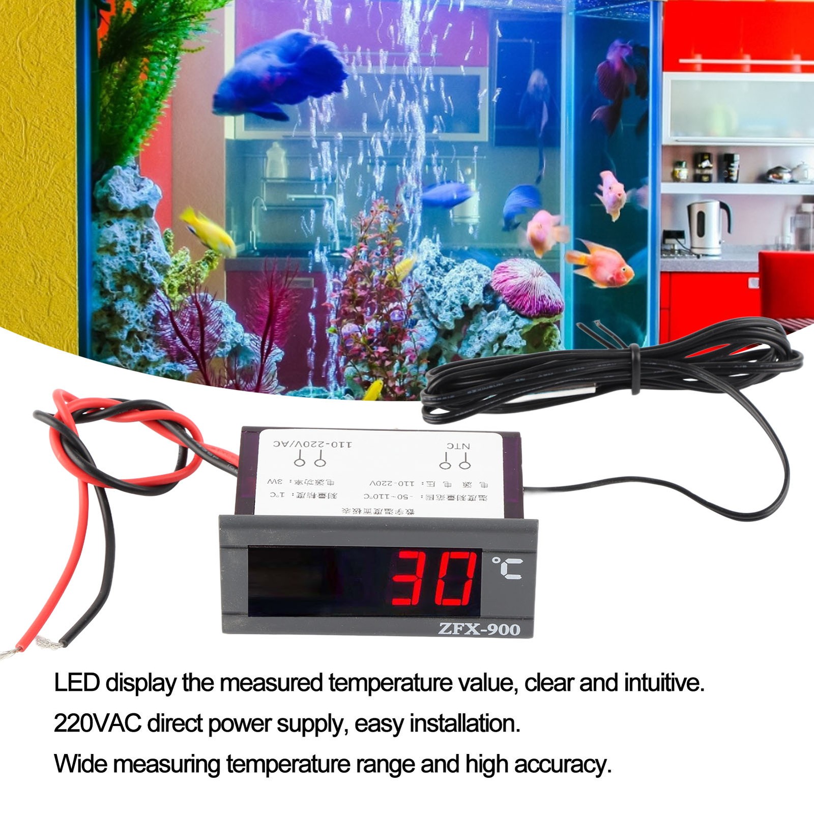 1 Digital Temperature Controller Accurate Reliable For Refrigerated Cabinets ABS