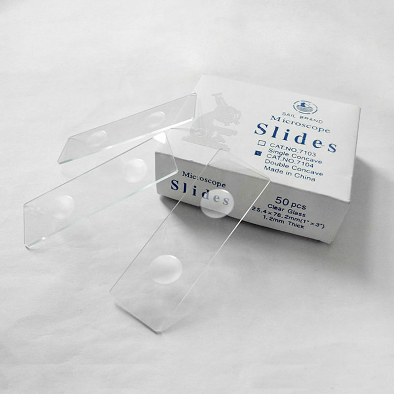 50 pieces Reusable Laboratory Educational Double Concave Microscope Glass Slides