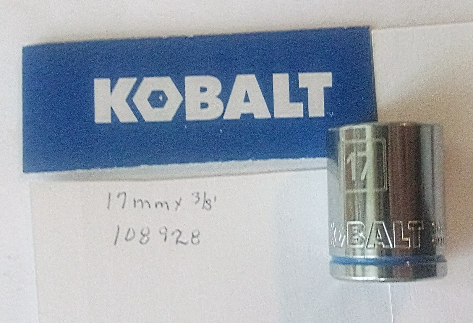 KOBALT 17mm  x  3/8" DR  STANDARD SOCKET  12 Point  # 108928 Free USA Shipping