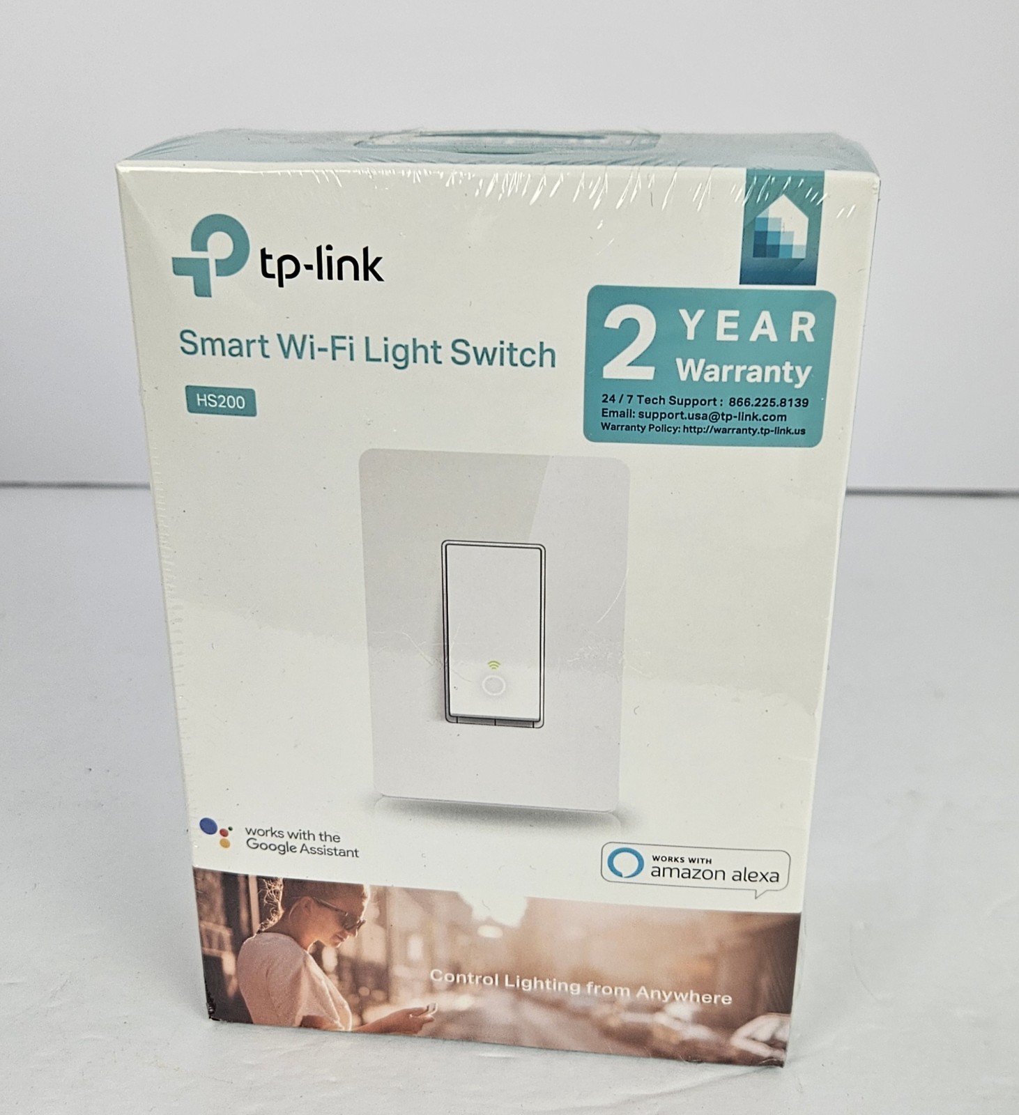 TP-LINK HS200 Smart WiFi Light Switch - White Compatible W/ Google & Alexa NEW!