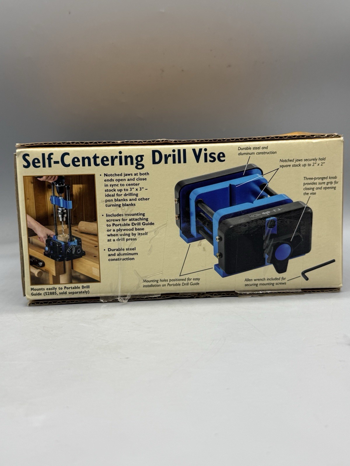 ROCKLER Self centering drill vise w/hex key - centering tool for pen drilling