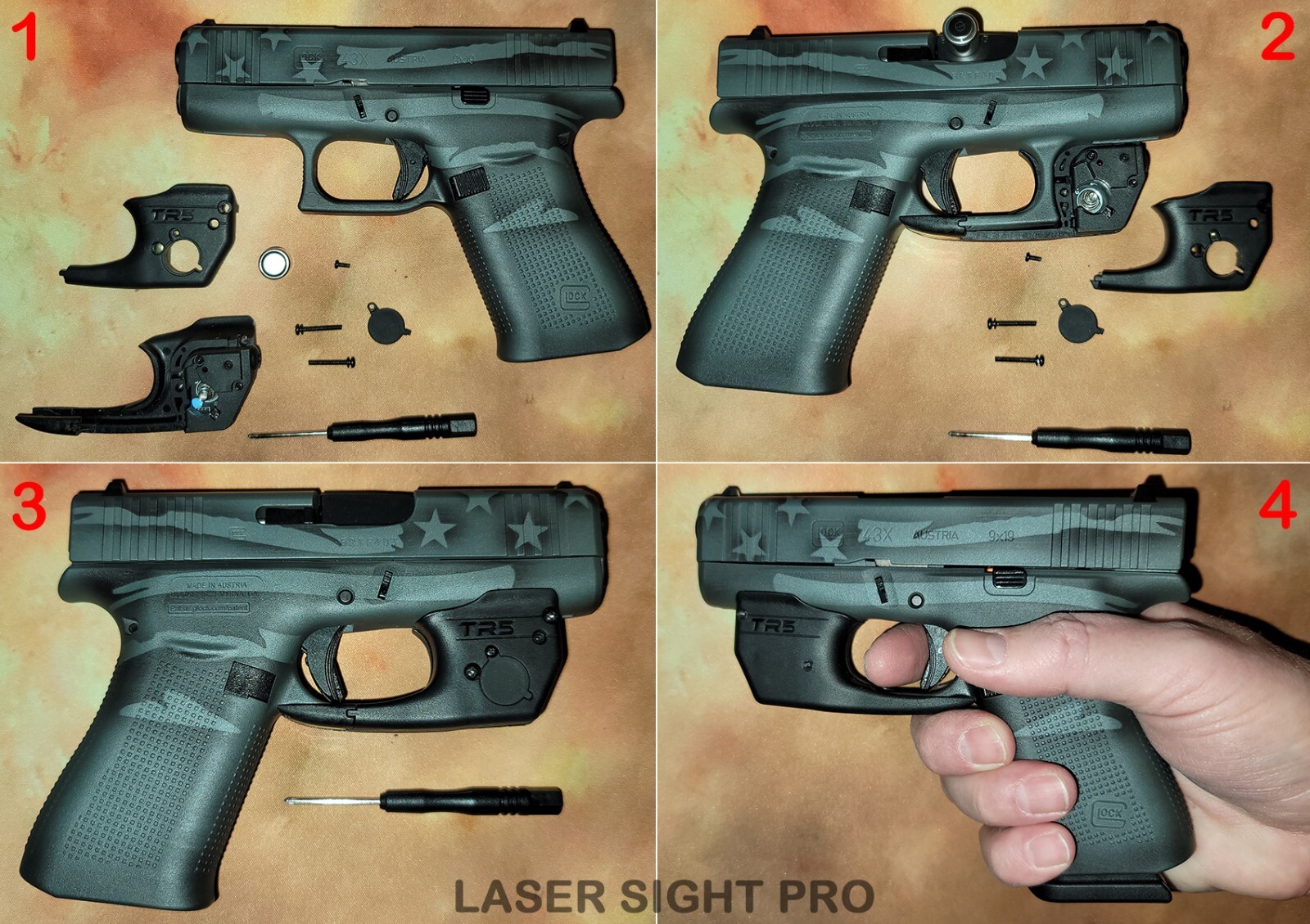ArmaLaser TR40 Touch-Activated RED Laser Sight for S&W Shield PLUS with Holster