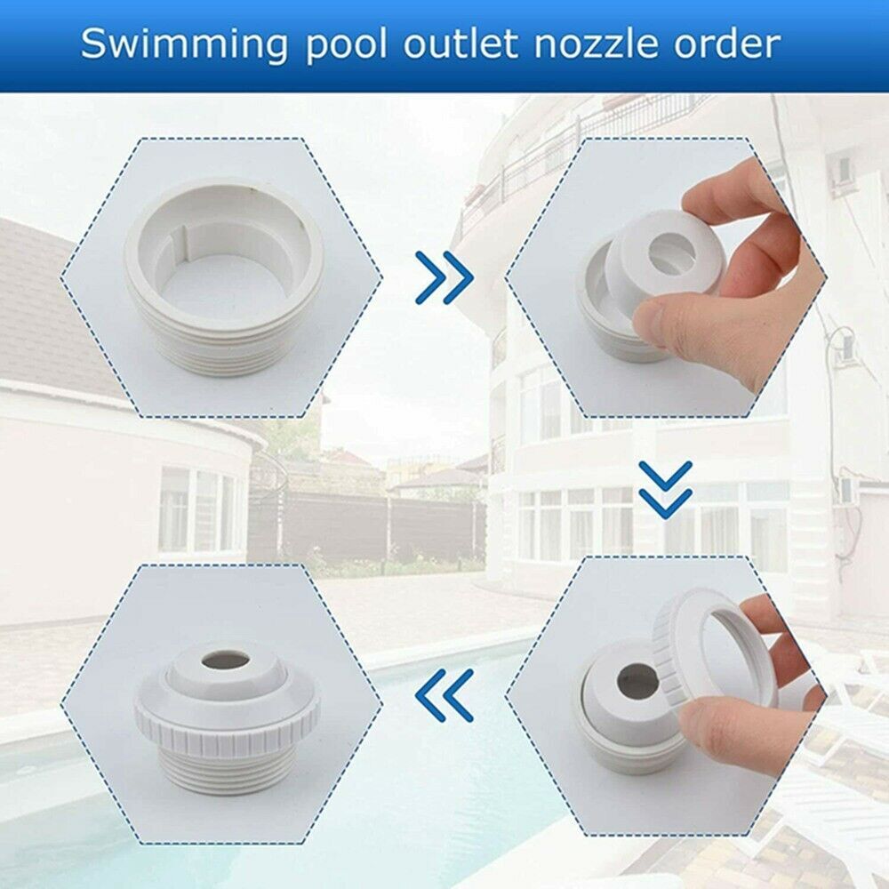 Universal Swimming Pool Nozzle Pool Spout Fitting Spa 180° Return Jet Nozzle