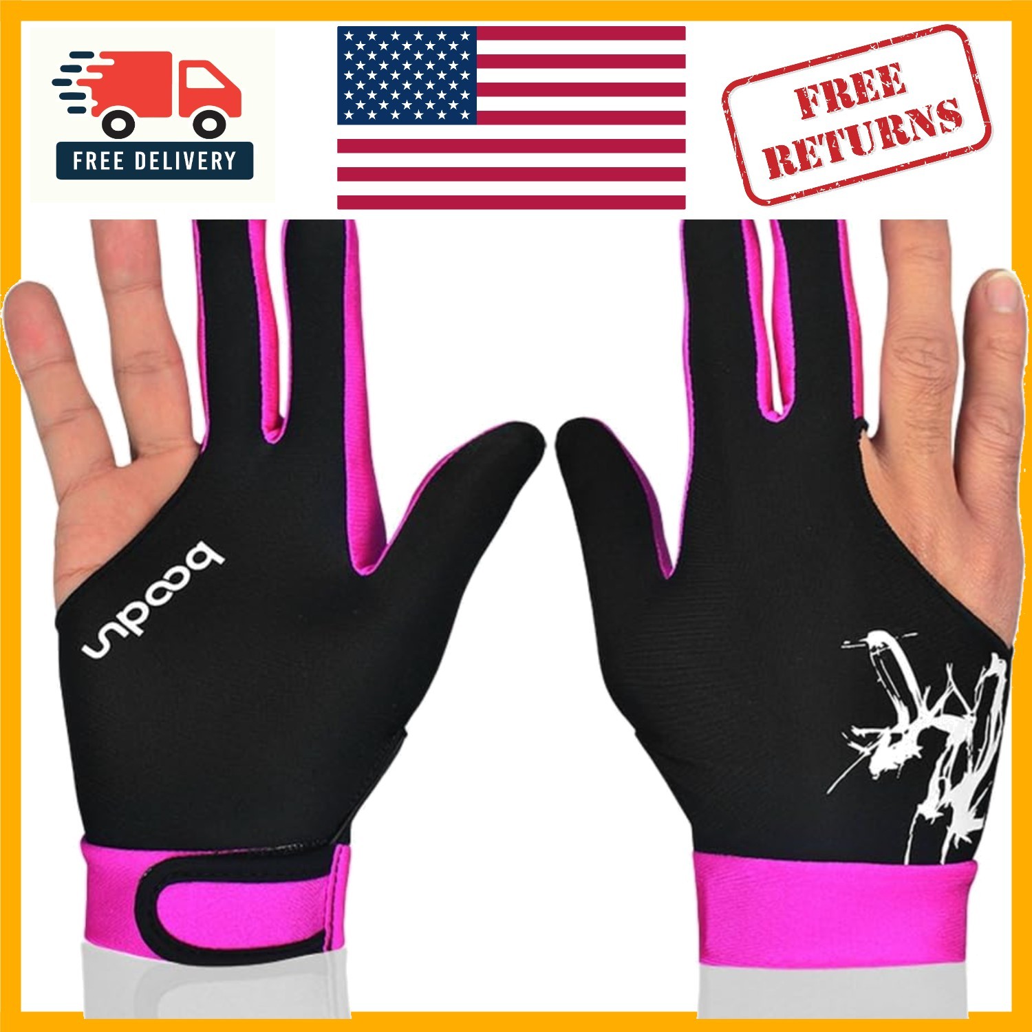 Adjustable Lycra Snooker Gloves - Enhanced Grip for Billiards & Pool Players