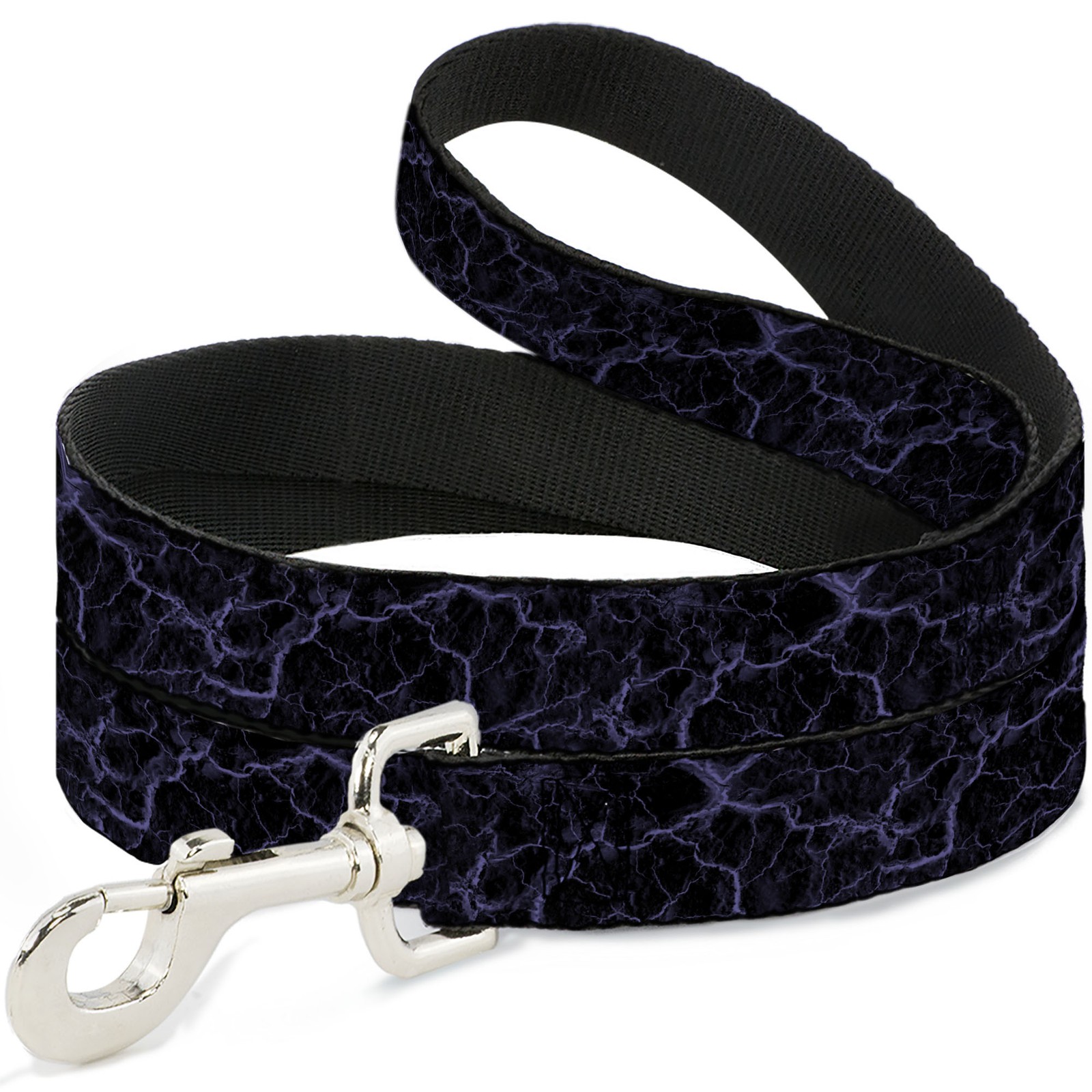 Dog Leash Marble Black/Purple NARROW 0.5"