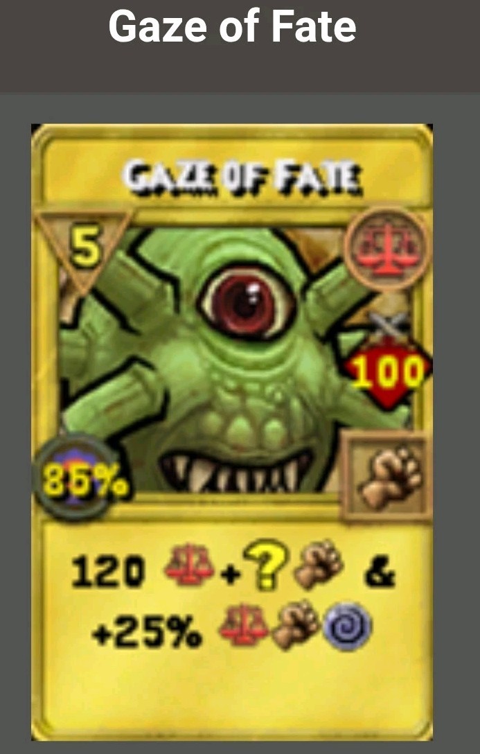 Wizard101 |  10 gaze of fate TC | Fast Delivery Treasure Card W101 | PC ONLY