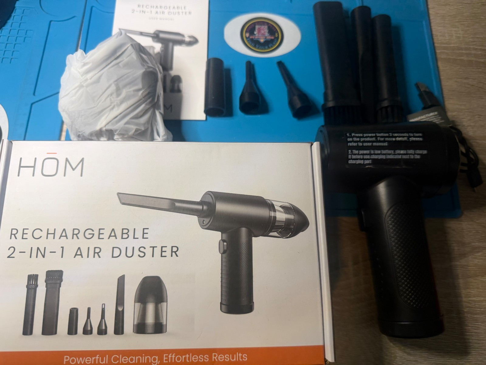 USED HOM Re-Chargeable 2-In-1 Air Duster