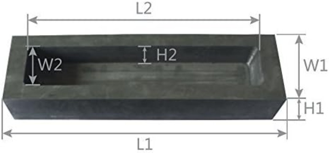 Efficient Graphite Ingot Mold for Gold & Silver Casting - Melting 1kg Capacity