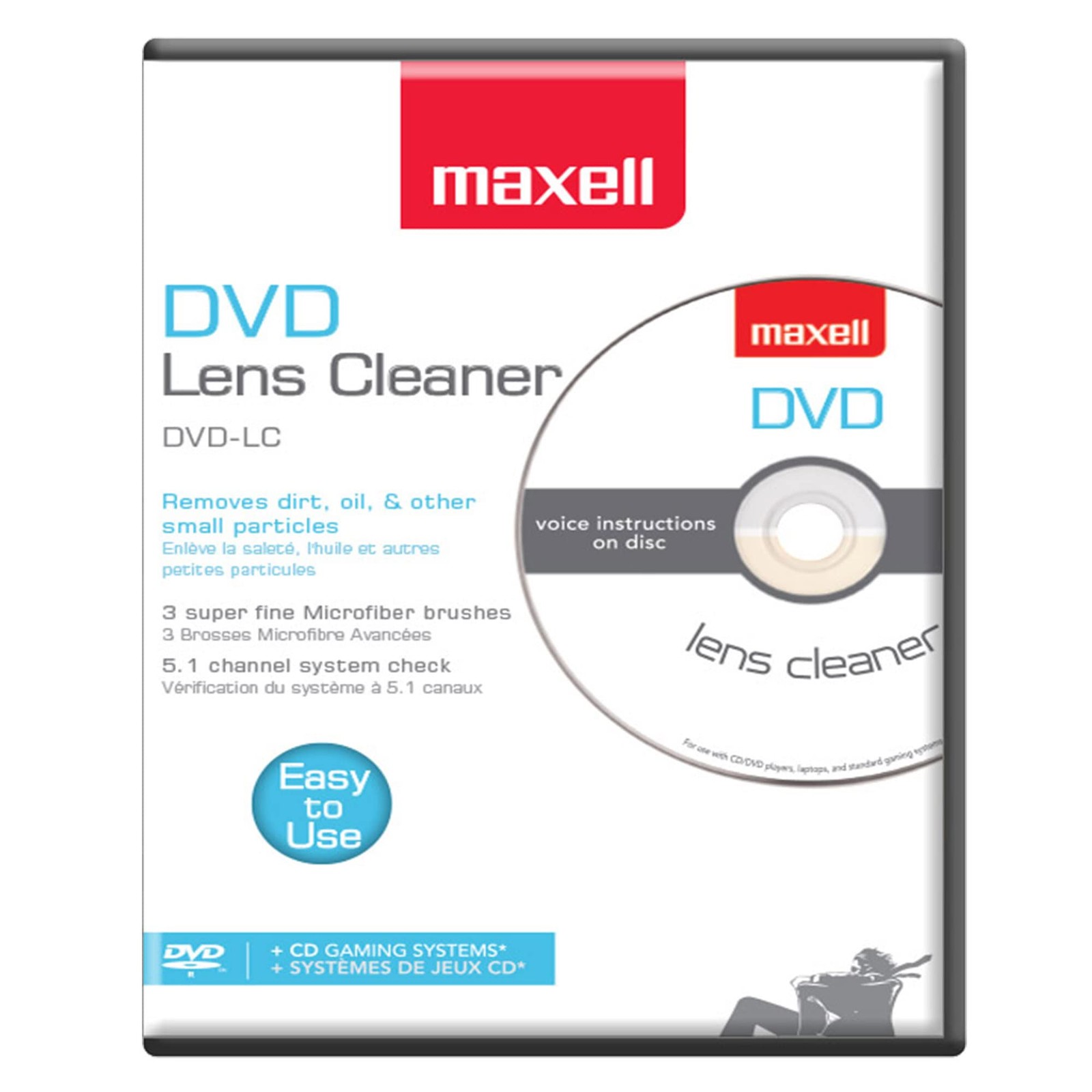 Maxell DVD-LC DVD Lens Cleaner, One Size 1 Pack, White