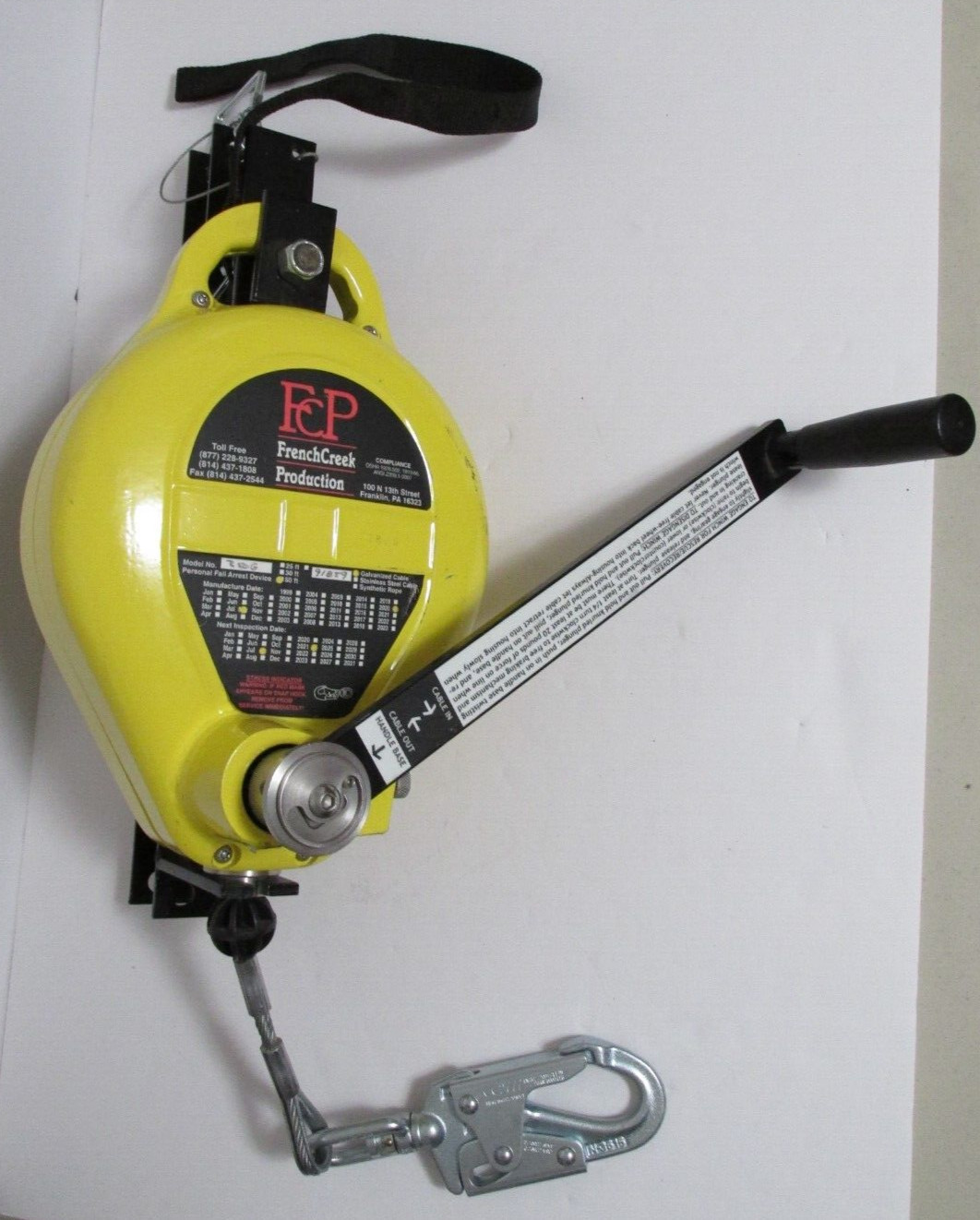 FrenchCreek R50G Self Retracting Lifeline 50' Cable w/Carry Bag 204 MADE IN USA