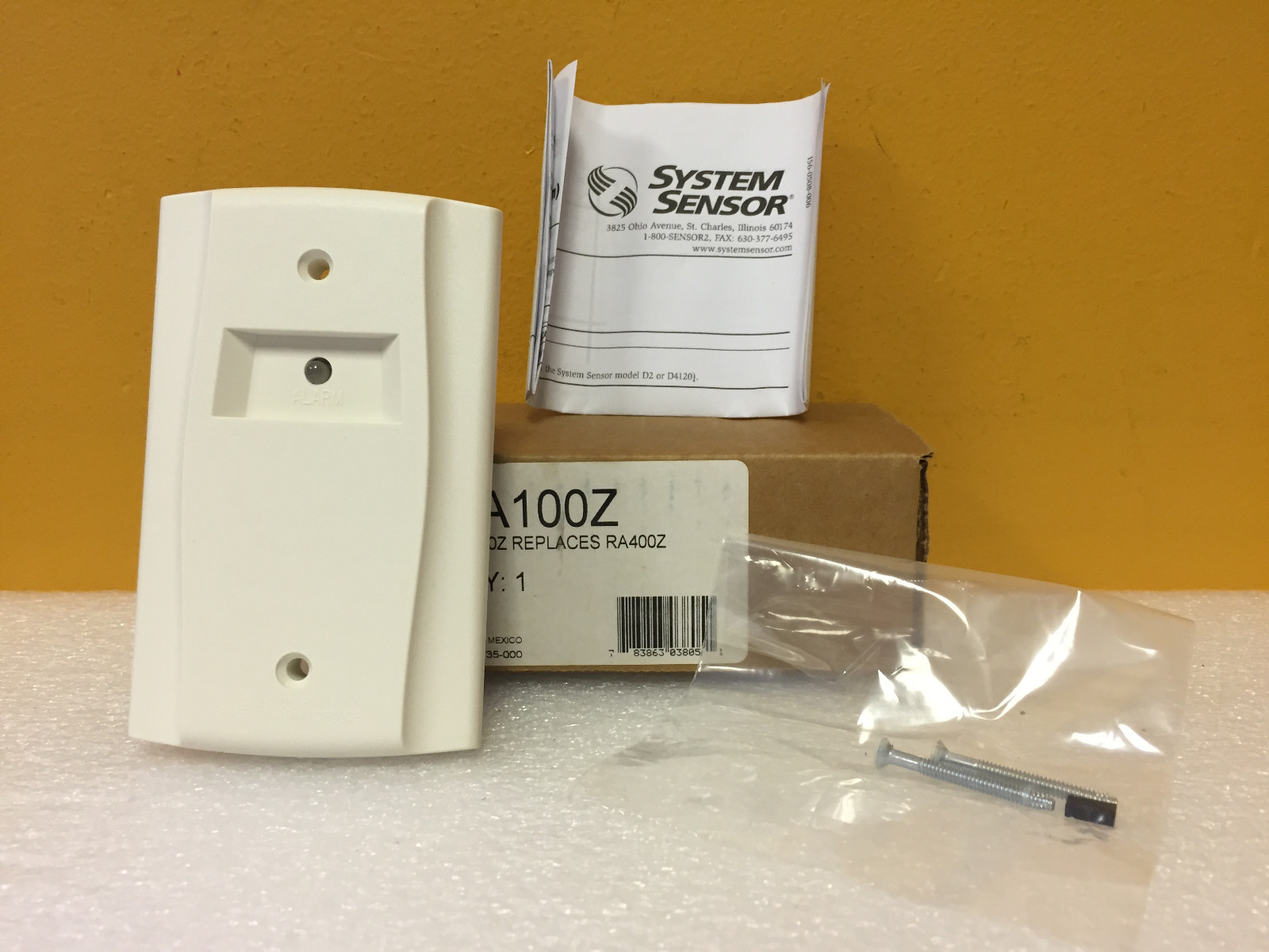 System Sensor RA100Z 3.1 to 32 VDC, 10 mA, 14° to 140°F Remote Annunciator. New!