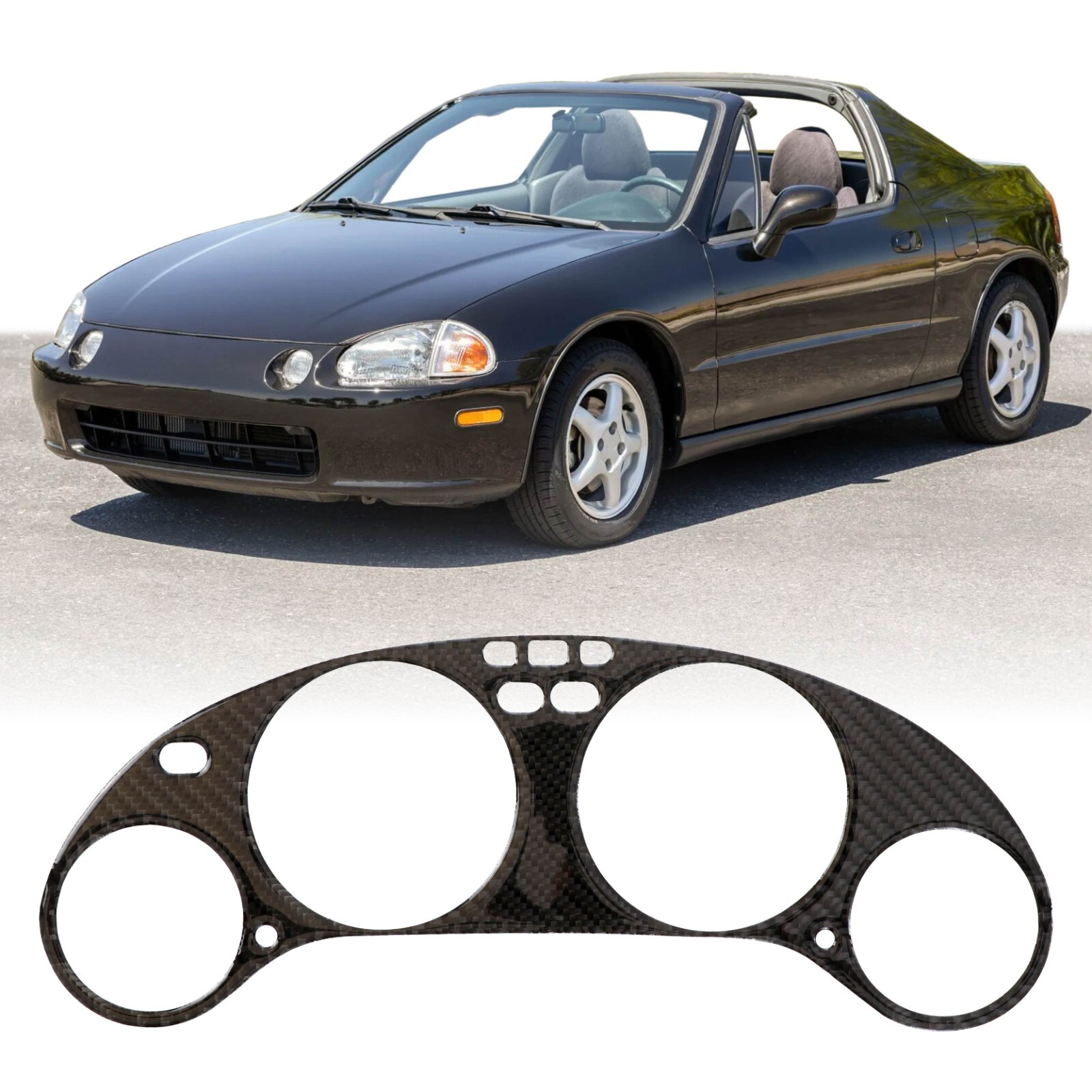 JDM Carbon Fiber Gauge Instrument Cluster Bezel For 93-97 Honda DelSol Del Sol