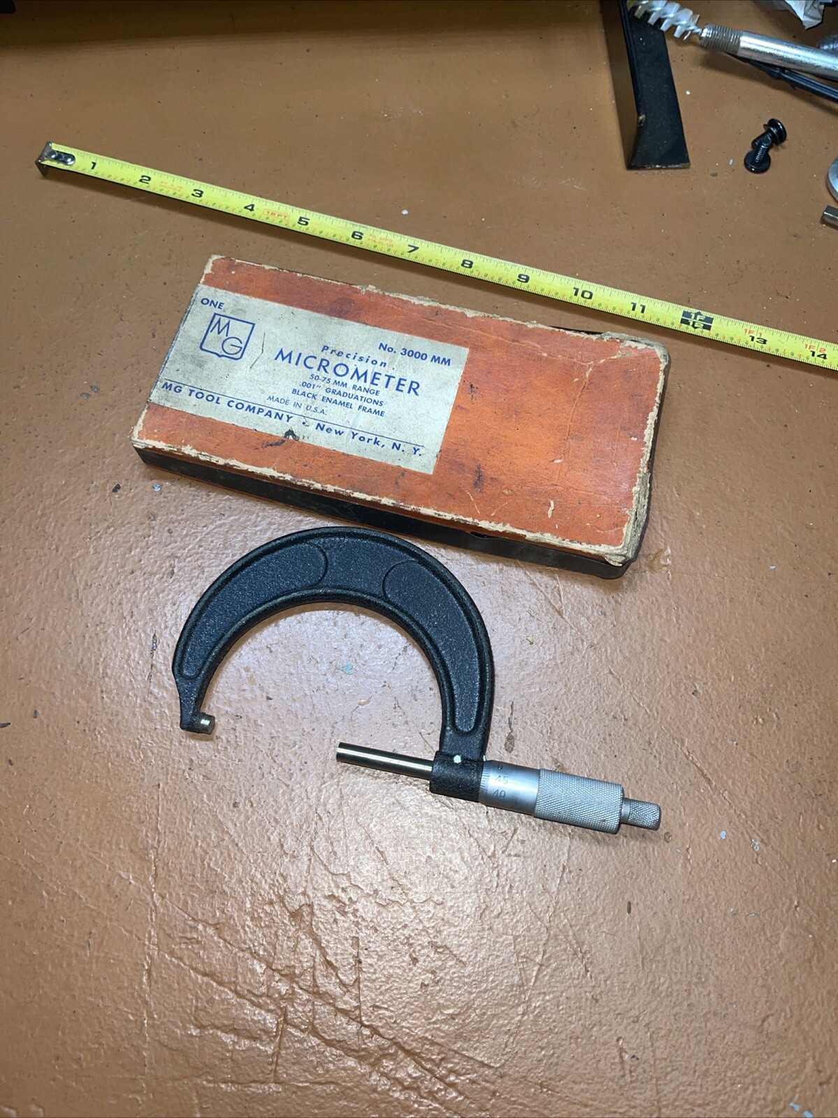 MG Tool USA No 3000 50 - 75 MM Outside MICROMETER 1.97 - 2.95 Inch With Box 2-3