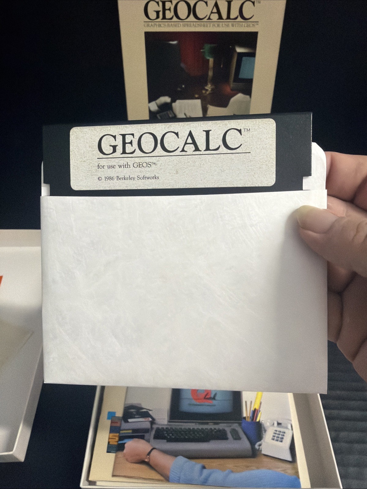Berkley Softworks GeoCalc Graphics Based Spreadsheet Commodore 64 Complete