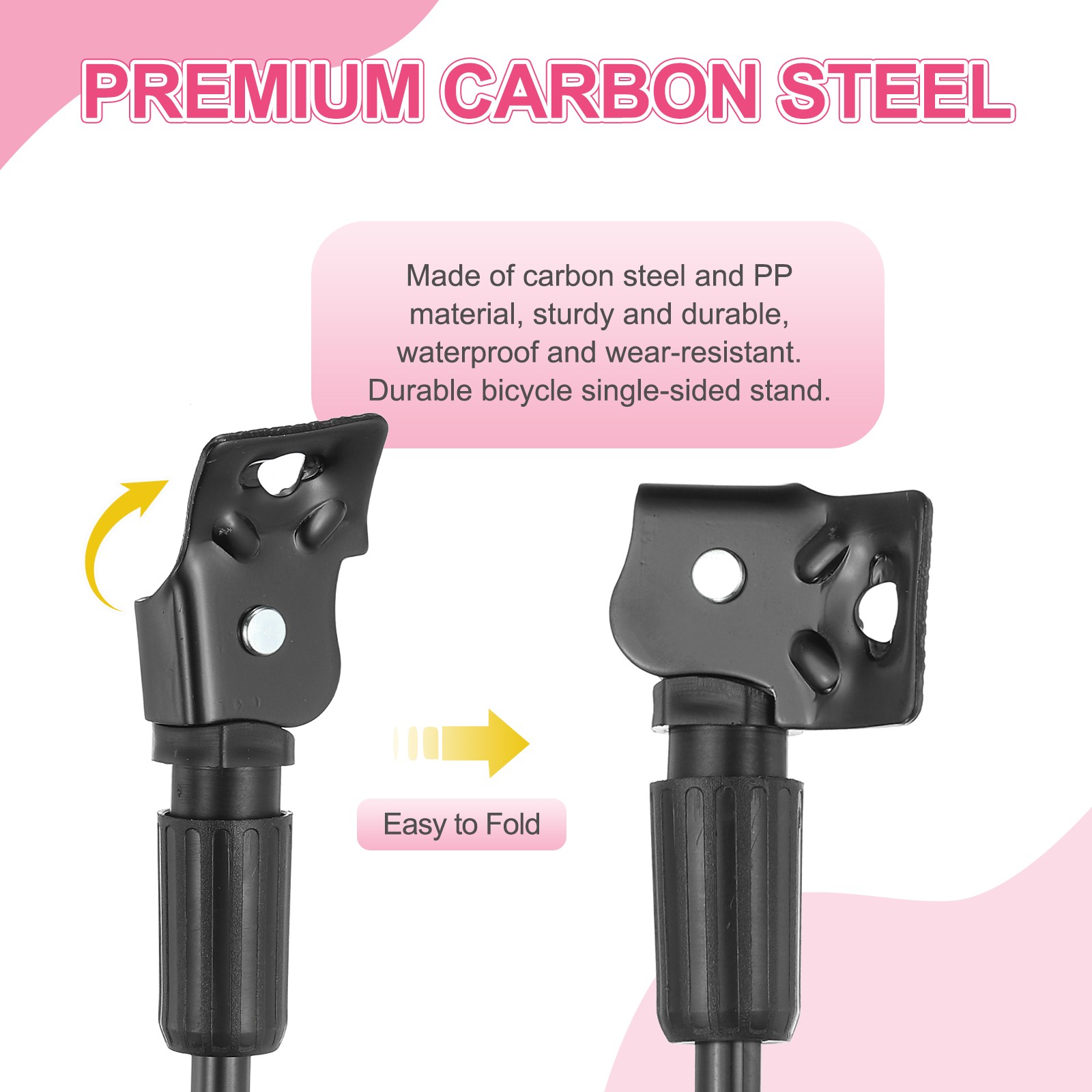 Bike Kickstand for 18 inch Wheel Single-Side Stand Rear Mount, Black