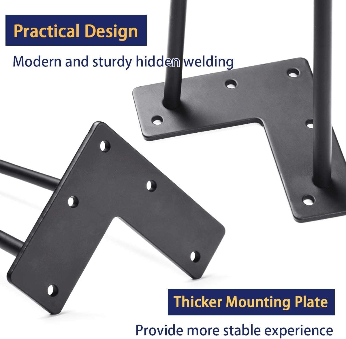 4 Inch Heavy Duty Hairpin Furniture Legs, Metal Home DIY Projects for TV Stand,