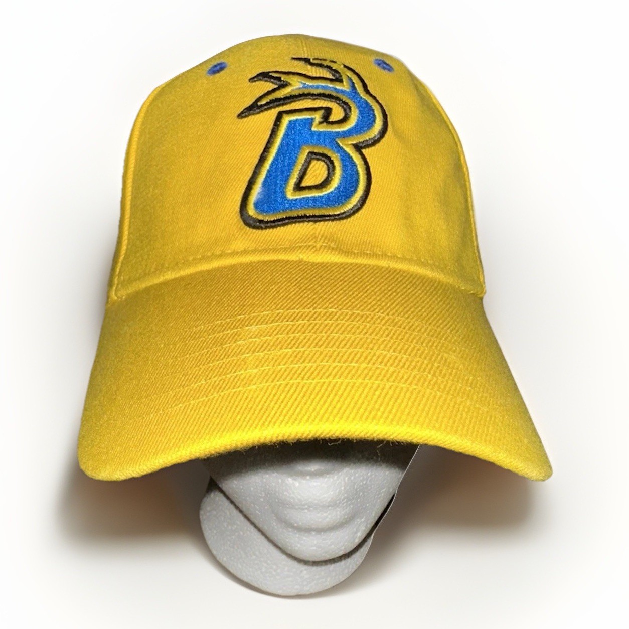 Waterloo Bucks Hat Cap Fitted Adult S/M Yellow Nu Fit Northwoods League