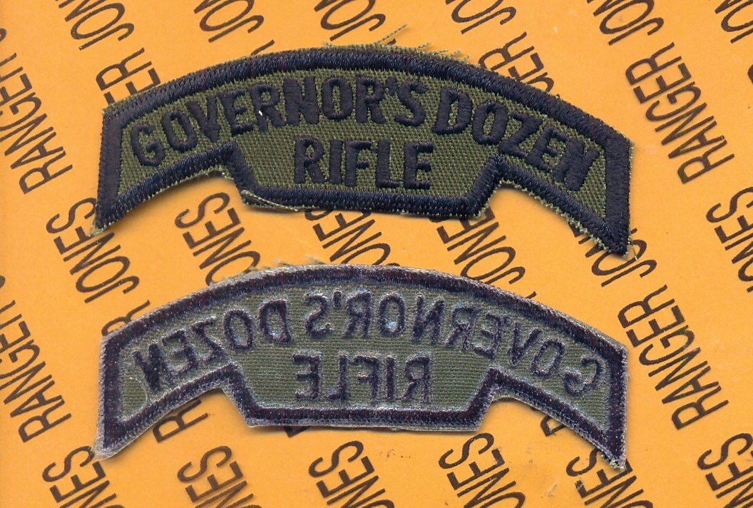 Army National Guard GOVERNOR'S DOZEN RIFLE OD Green & Black BDU patch tab