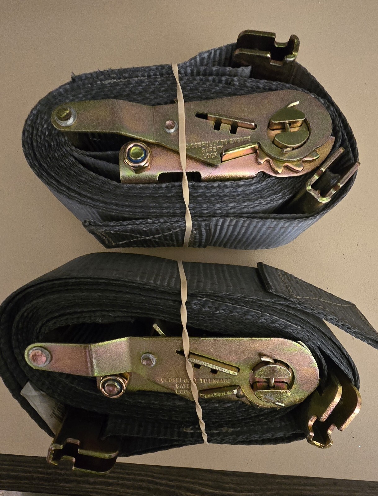 (2) e track ratchet straps PCC 16 ft x 2inch 1000 WWL strap w e trac ends