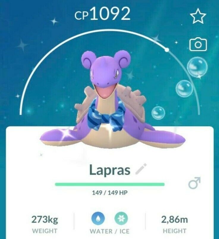✨ Shiny Lapras Wearing a Scarf  -  P T C - 20k stardust