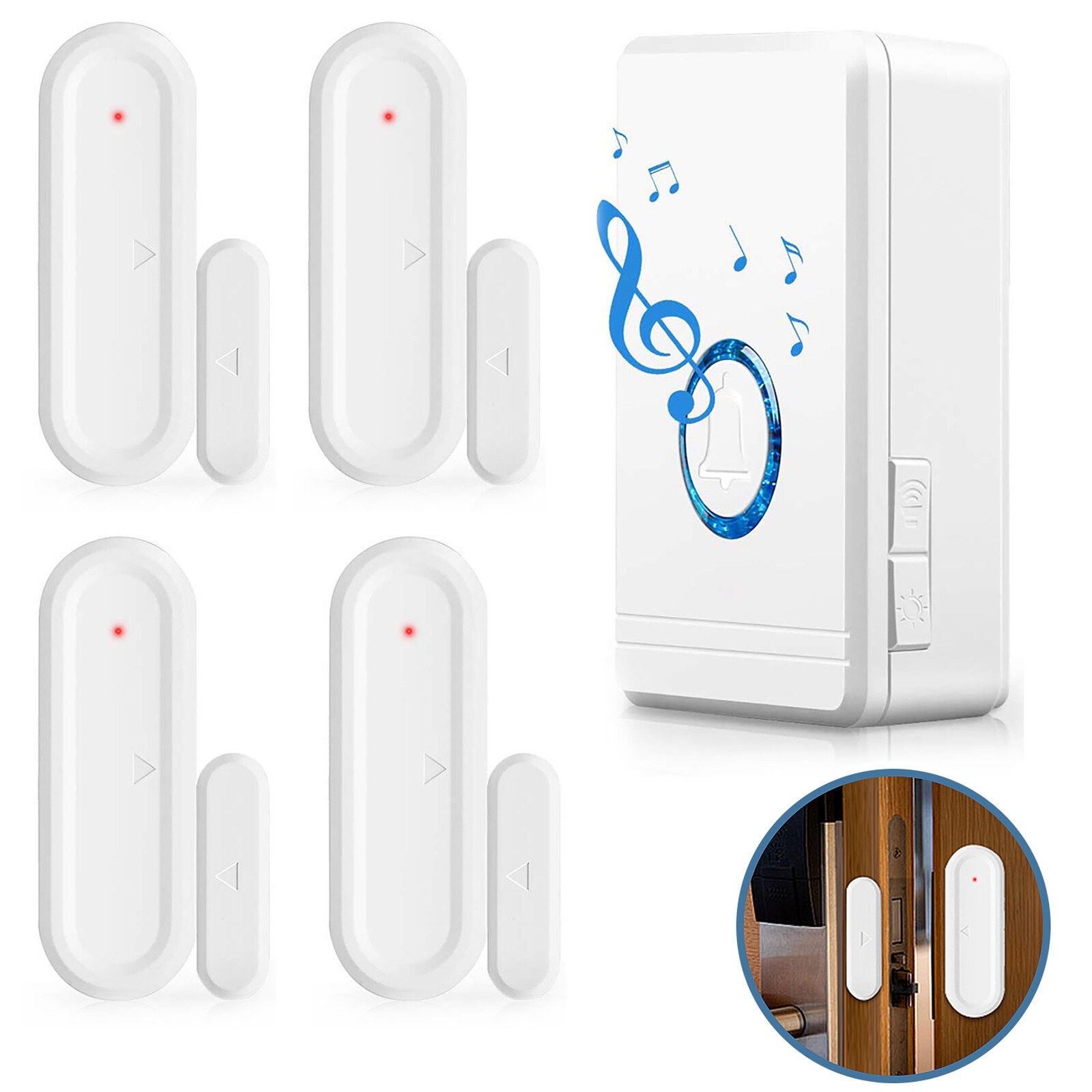 Wireless Home Shop Window Door Chime Bell Come In Reminder Magnetic Sensor Set