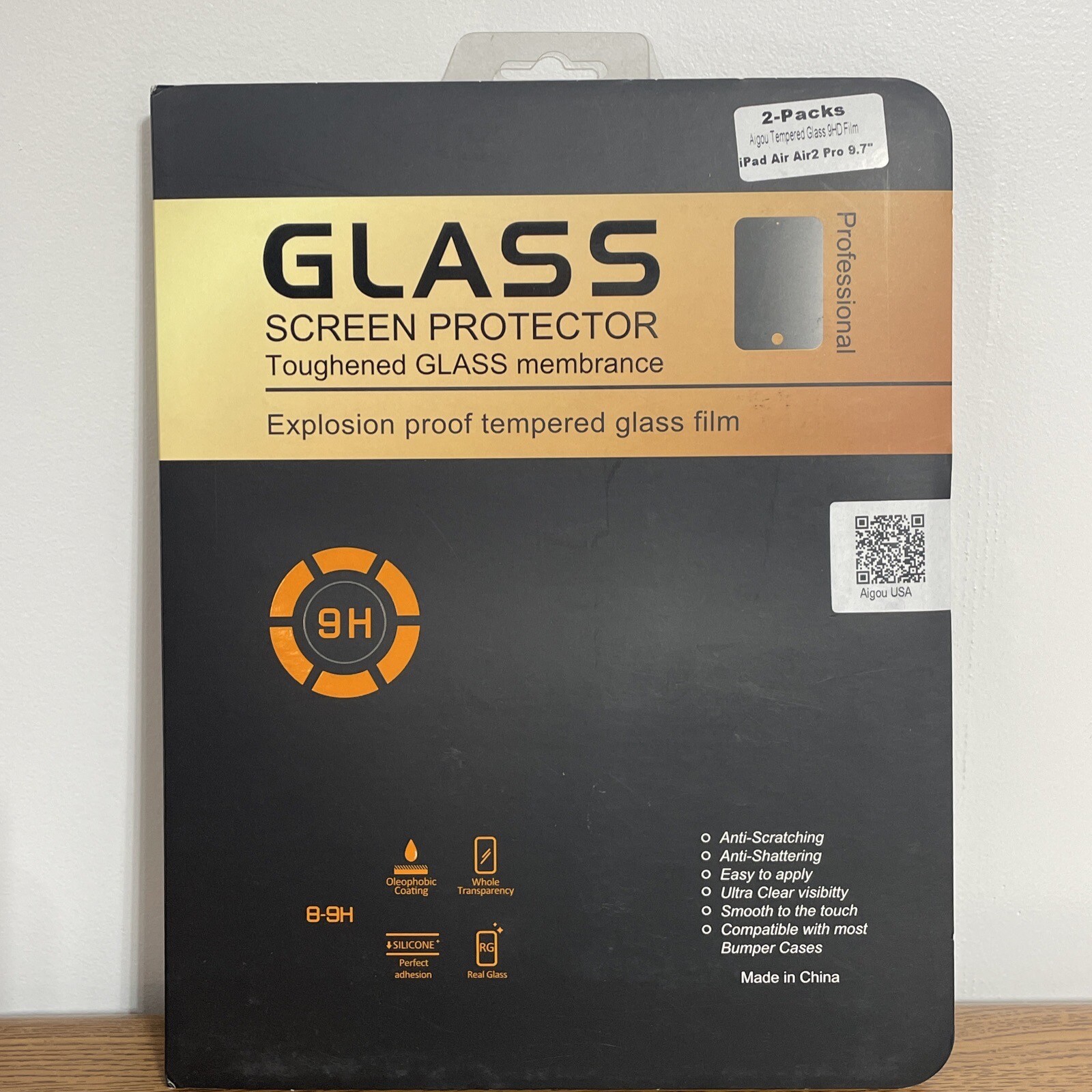 2-Pack Tempered Glass Screen Protector For iPad Air 2 (9.7") / iPad Pro 9.7"