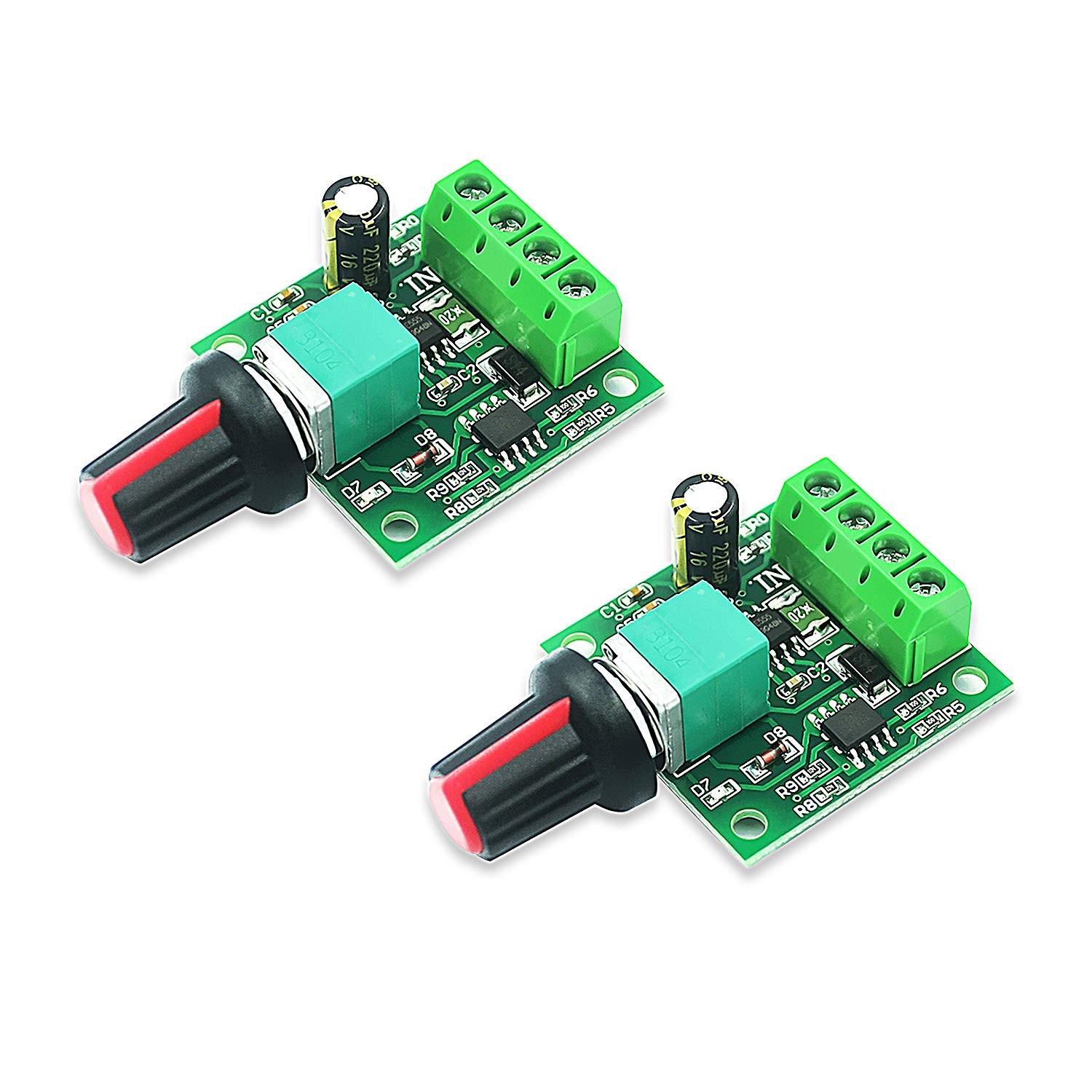 2 PCS 2A 30W PWM DC Motor Speed Controller Fits 1.8V/3V/5V/6V/7.2V/12V