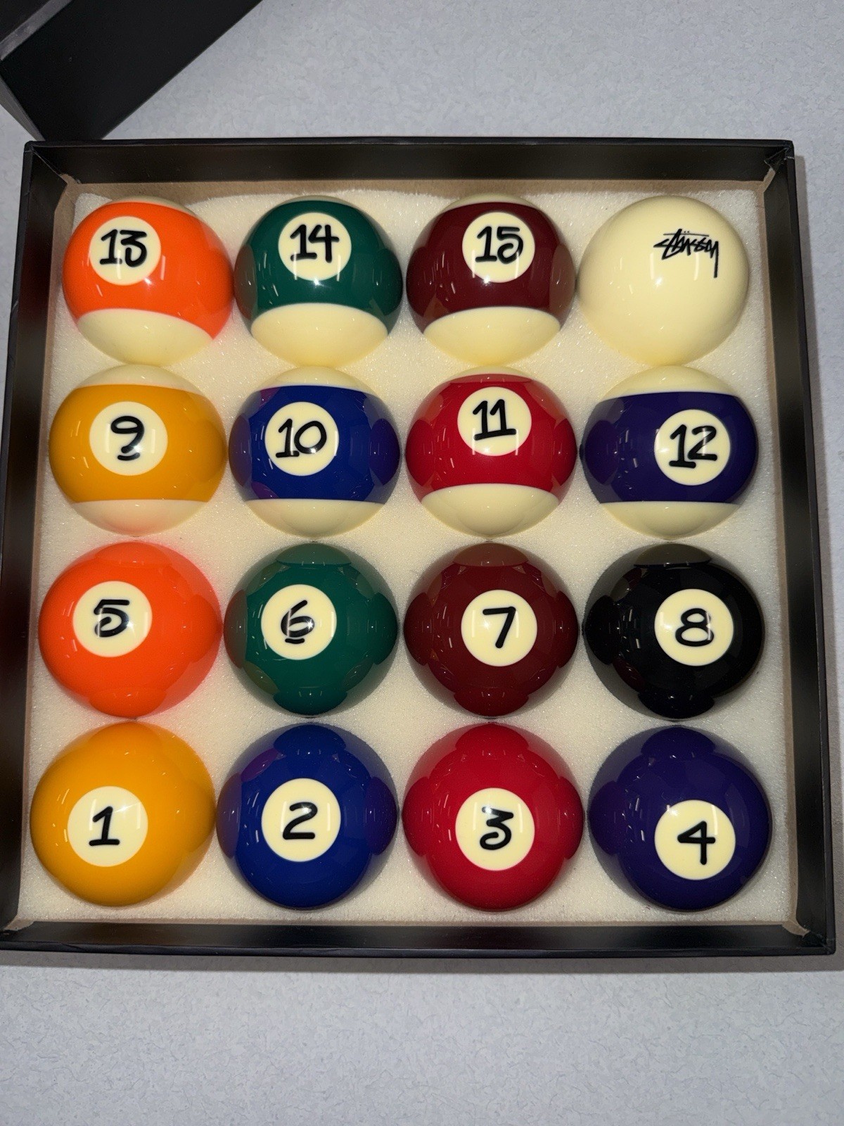 Stussy 16 Billiard Ball Set Complete with Branded Box, Stussy 16 Billiard Model