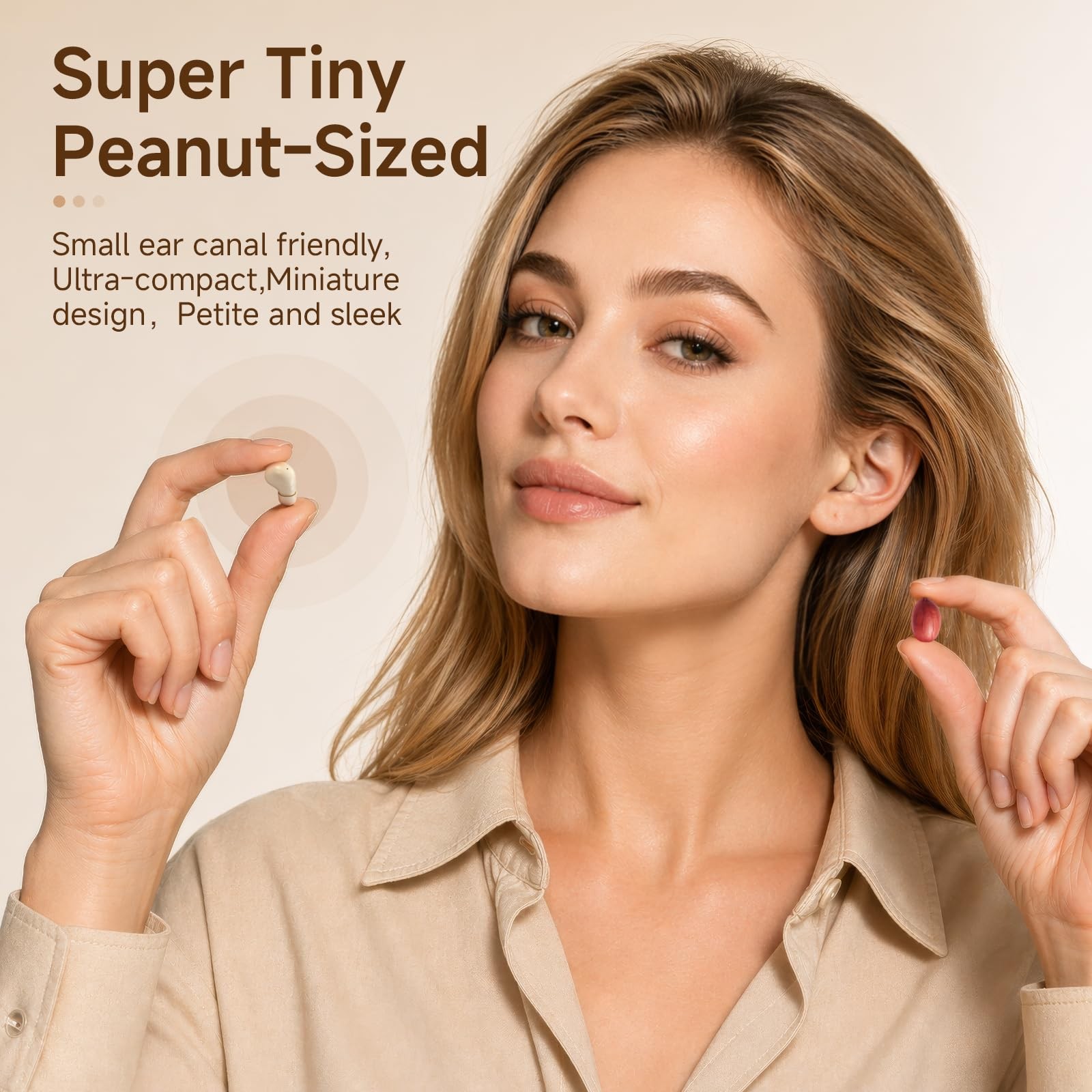 Discreet Mini Invisible Earbuds Wireless Bluetooth Micro Hidden Sleep Tiny Sm...