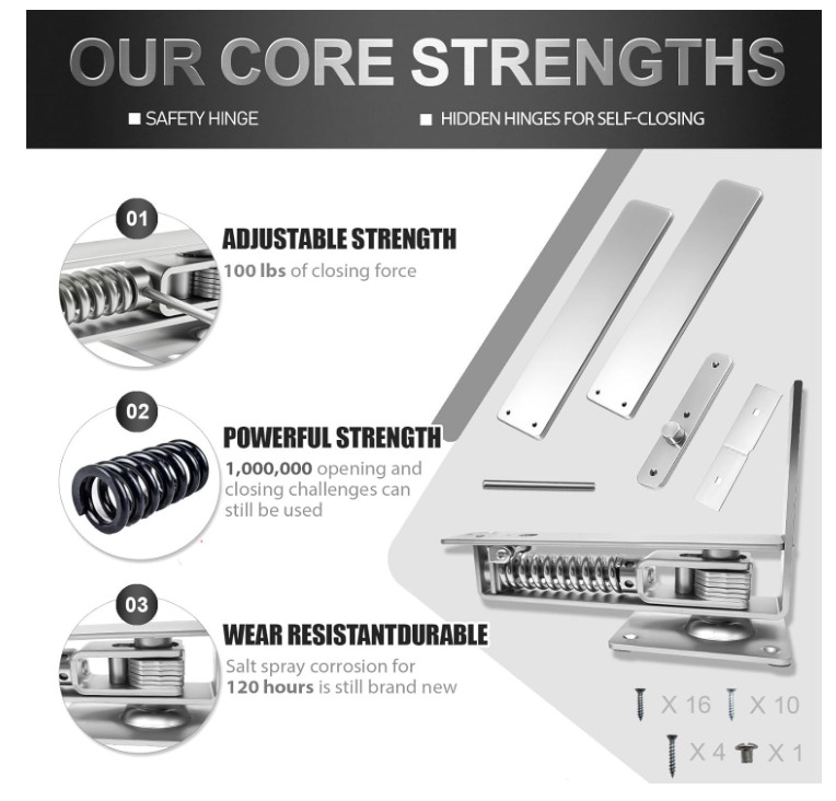 Double Action Spring Hinges Swinging Door Hinge Pivot Hinge with self-Closing