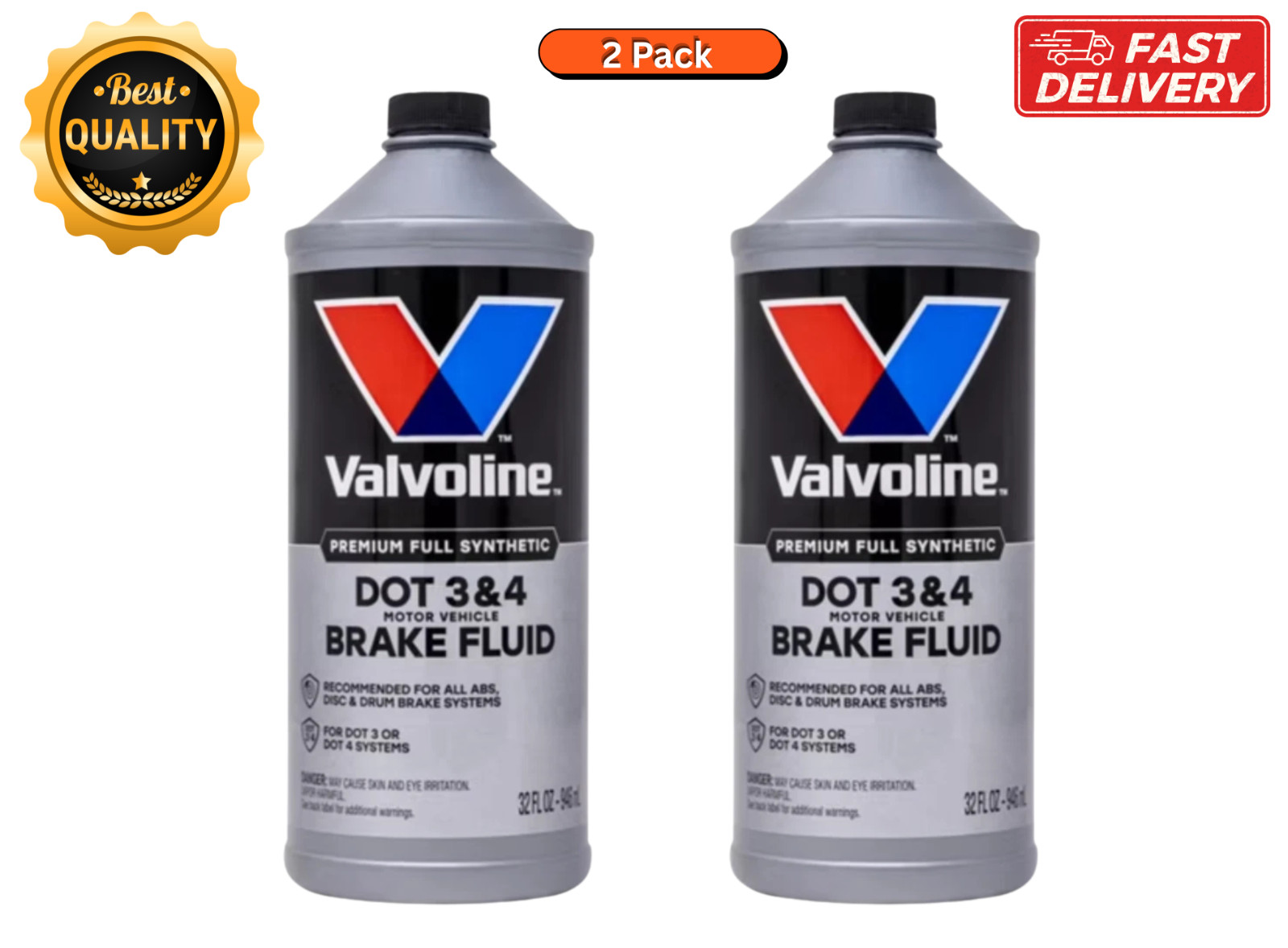 Valvoline DOT 3 & 4 Synthetic Brake Fluid with High Boiling Point, Corrosion ...