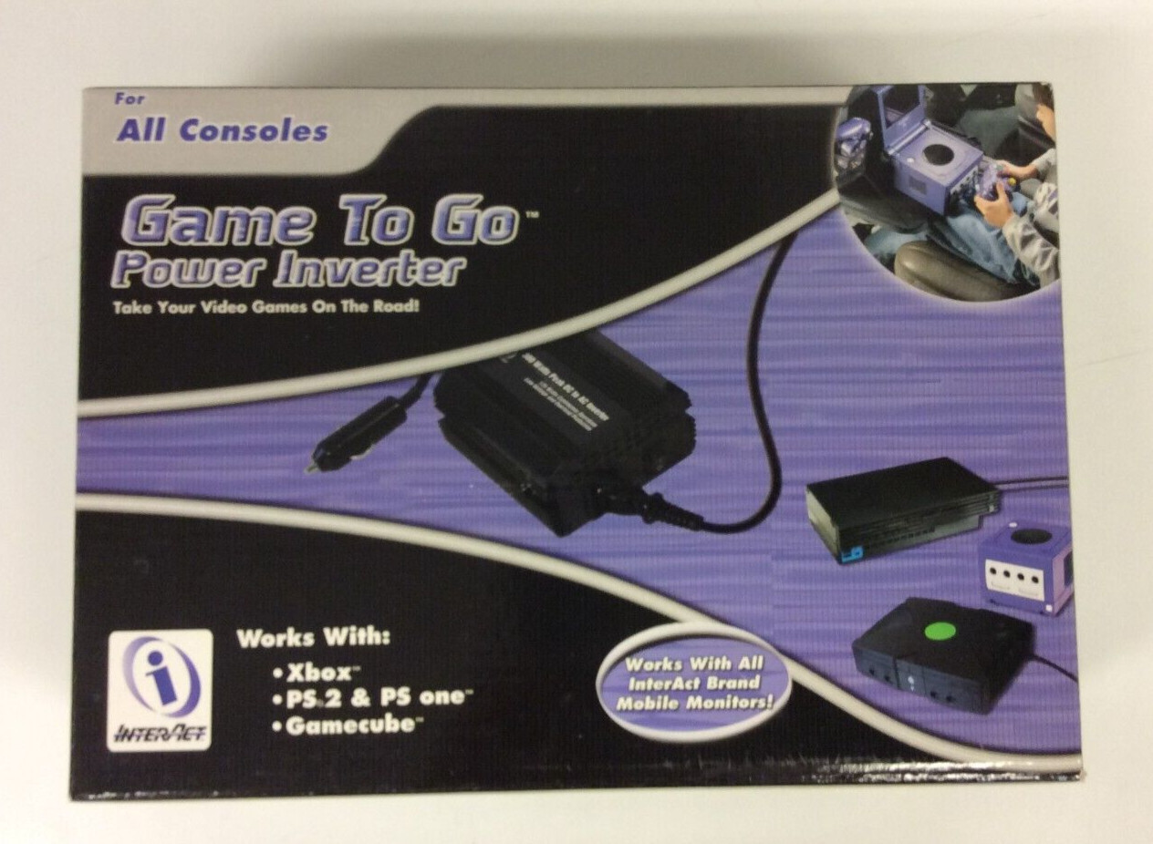 InterAct Game To Go Power Inverter Nintendo GameCube Sony PSX/PS2 Microsoft Xbox