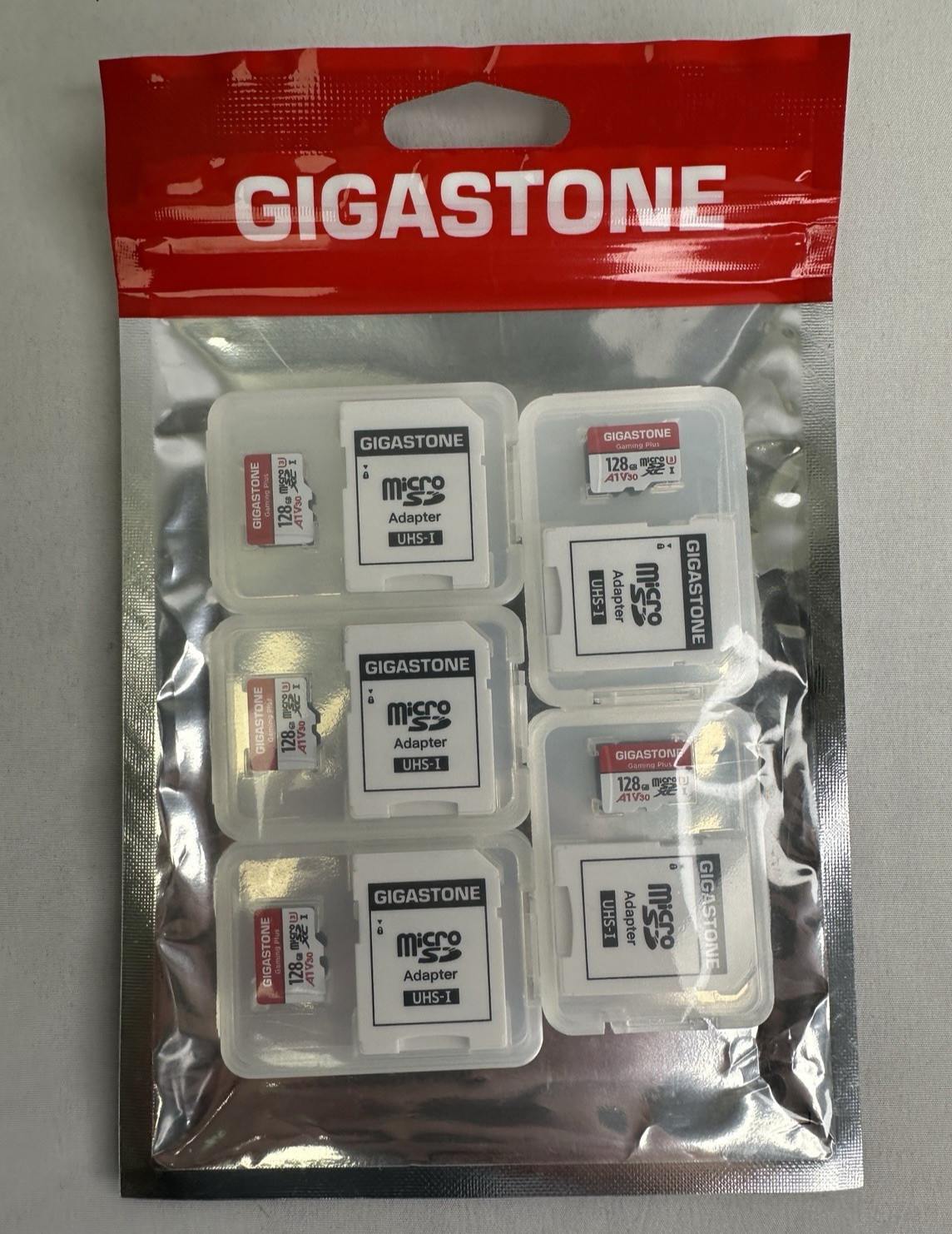 Gigastone Gaming Plus - 128GB (5 Pack) Micro SD Card, 4K Video - Sealed