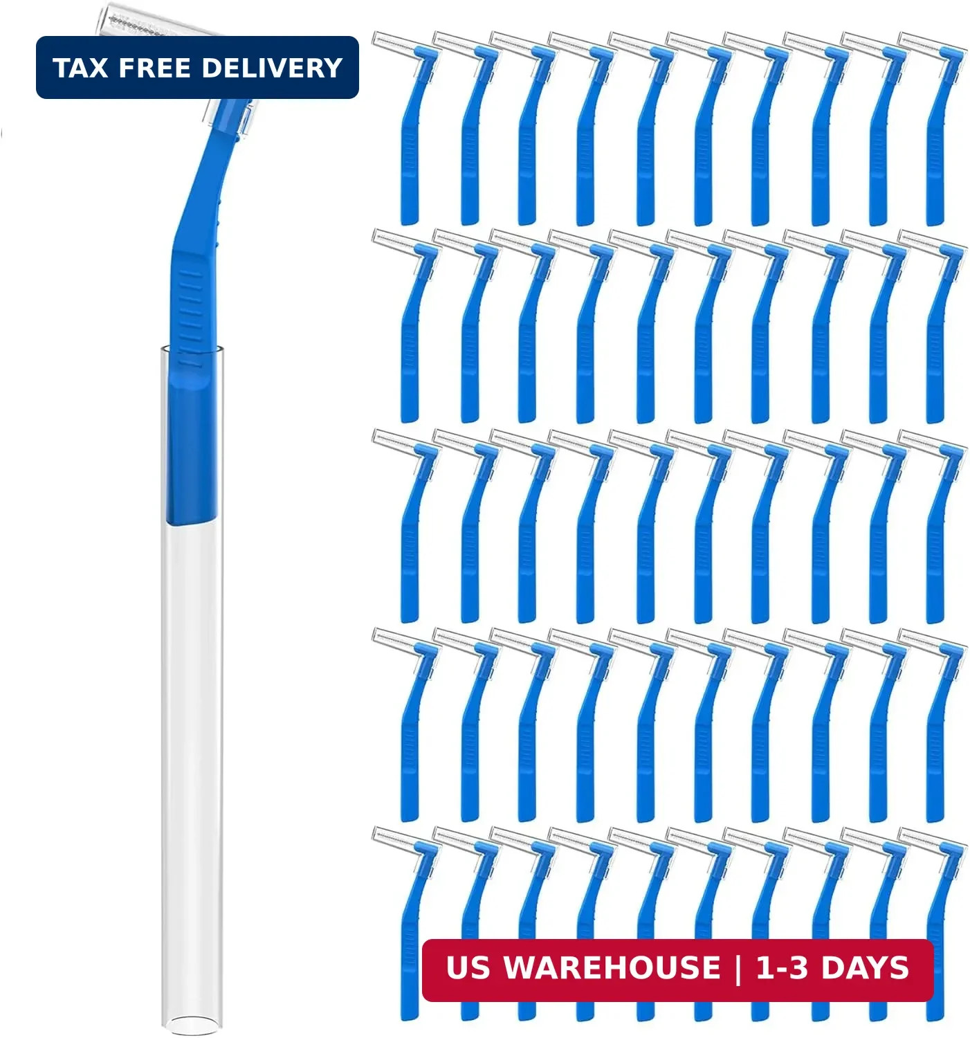 50 Count Angle Interdental Brushes with Extended Handle for Braces, Tight(0.7mm)
