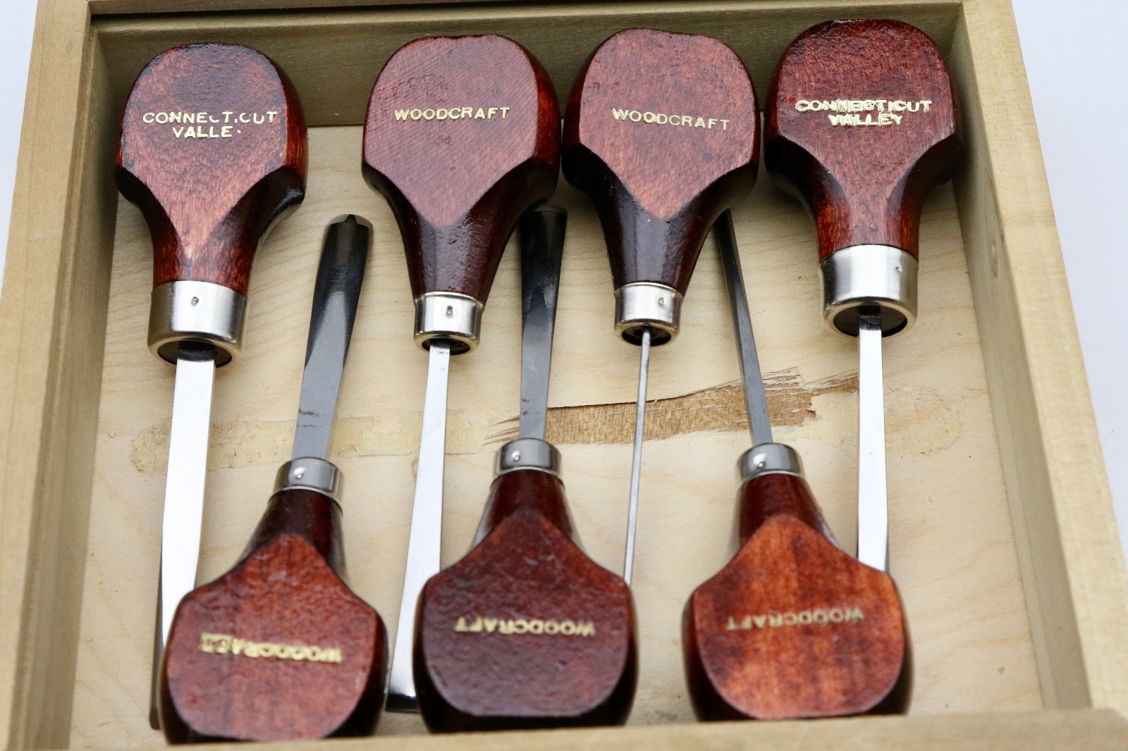 WOODCRAFT AND CONNECTICUT VALLEY WOOD CARVING PALM GOUGE CHISELS SET ramelson?