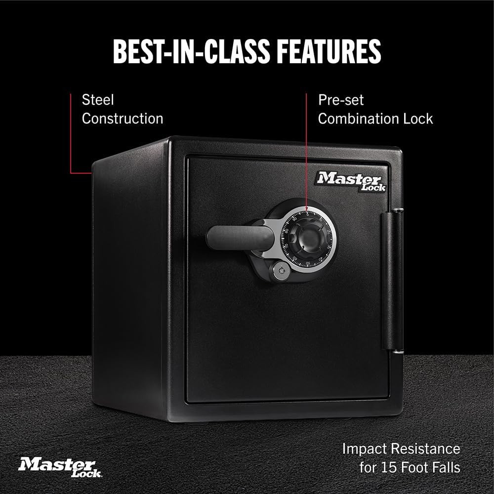 Fireproof Waterproof Safe with Combination Dial 1.23 Cu-Ft