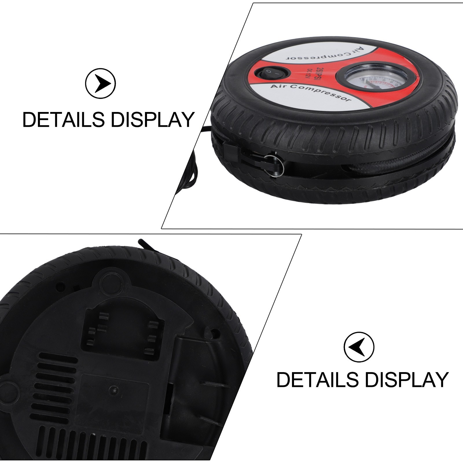 Suitable for Car Tires 12V Portable Air Compressor Wheel Inflator Pump