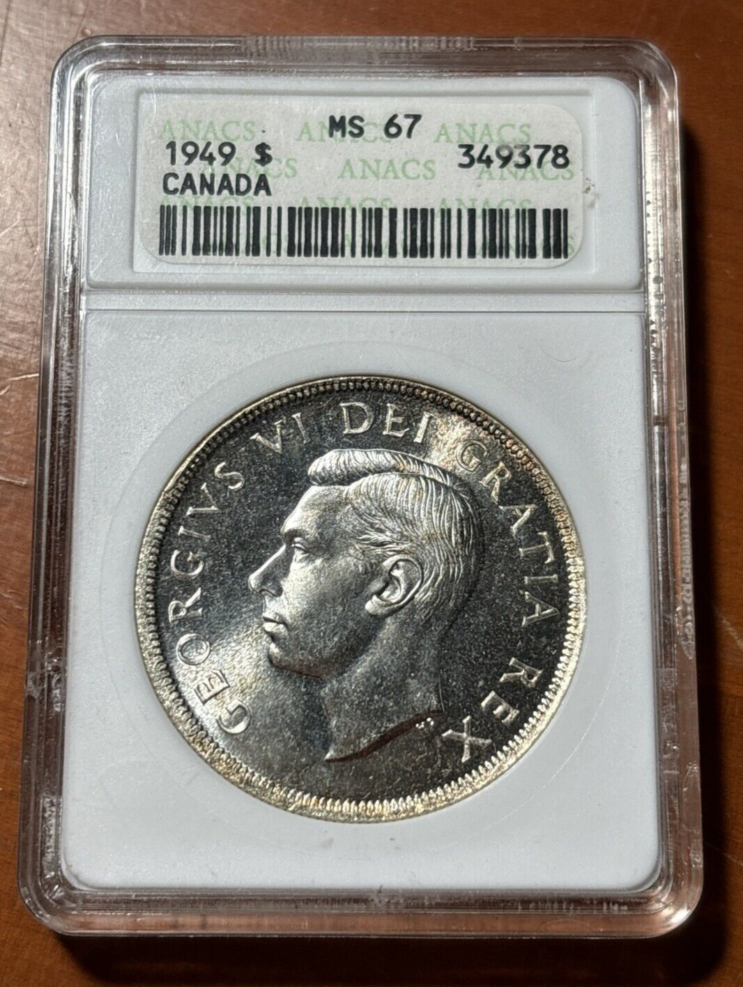 1949 Canada Dollar $1 Silver - ANACS MS67 Old Holder